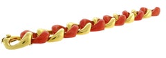 1970s Seaman Schepps Coral Gold Curb Link Bracelet