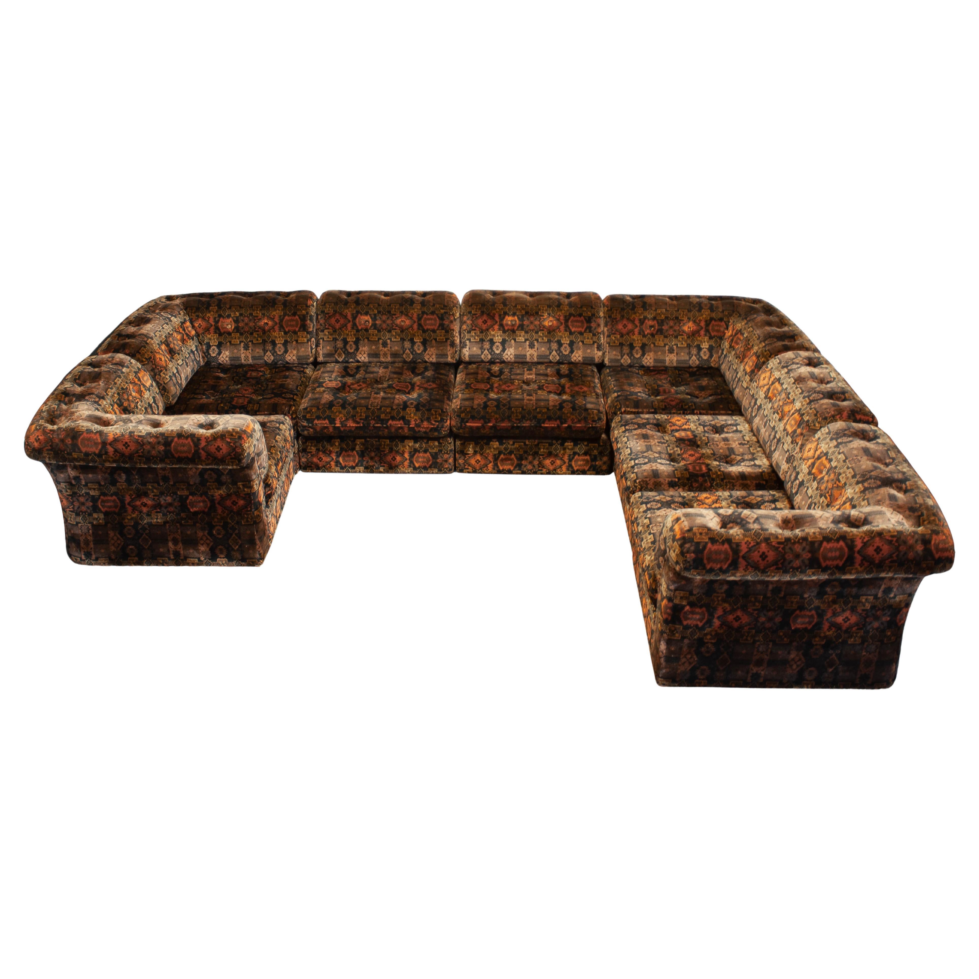 1970s, Sectional Sofa in Velvet, Sweden For Sale