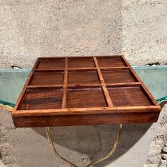 Mid-Century Modern Sectioned Rosewood Tray Tic Tac Toe Board