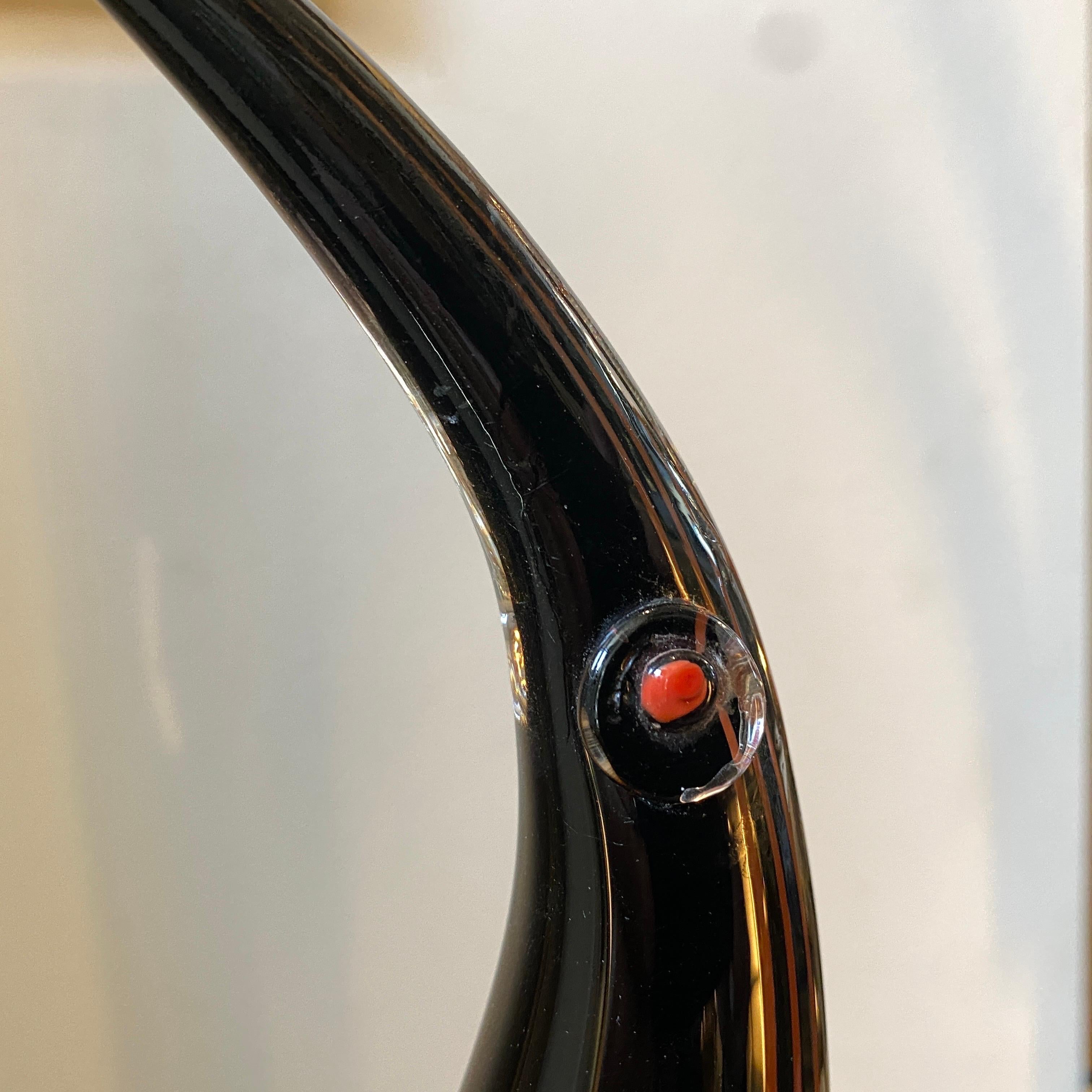 1970s Seguso Modernist Red and Black Murano Glass Penguin For Sale 4