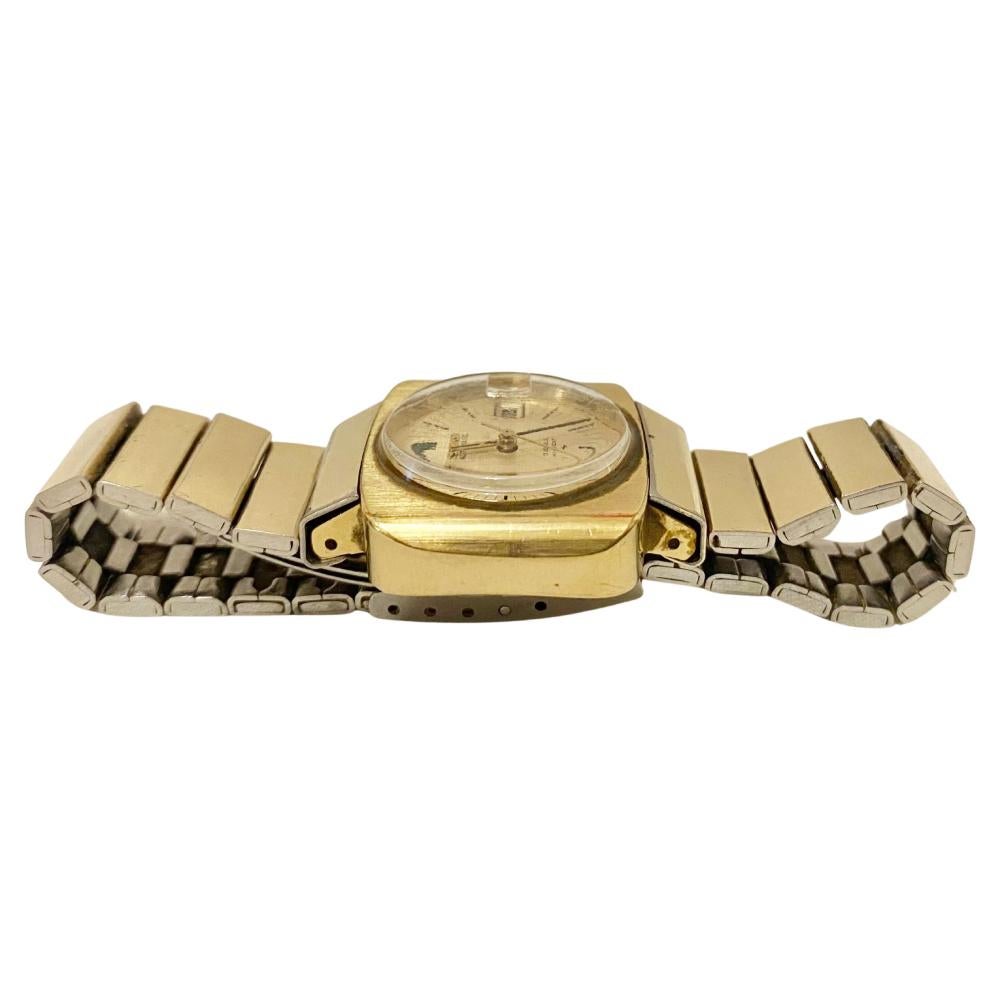 1970er Jahre Seiko Vergoldete quadratische vergoldete Armbanduhr (Gold) im Angebot