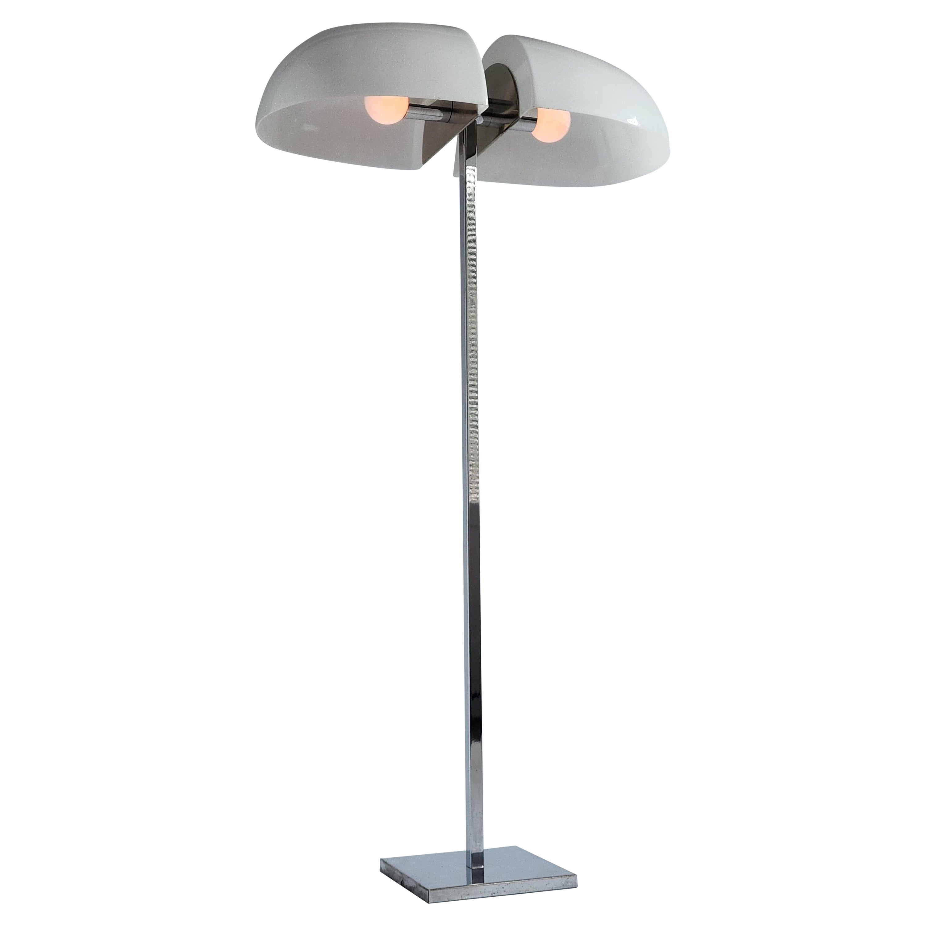 Lampada da terra con paralume acrilico Sergio Asti, anni '70, Italia