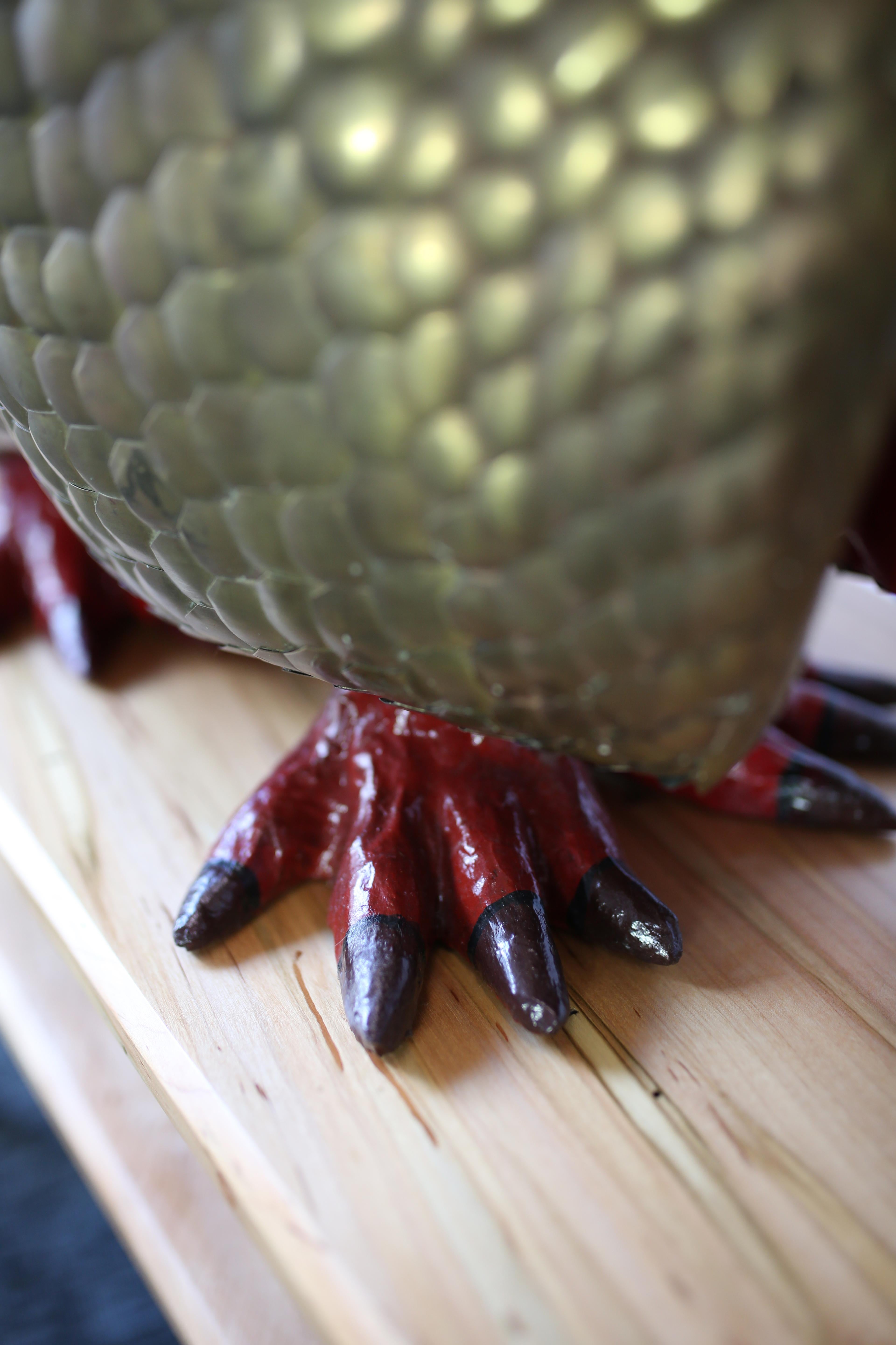 Mexican 1970s Sergio Bustamante Brass and Paper Maché Armadillo