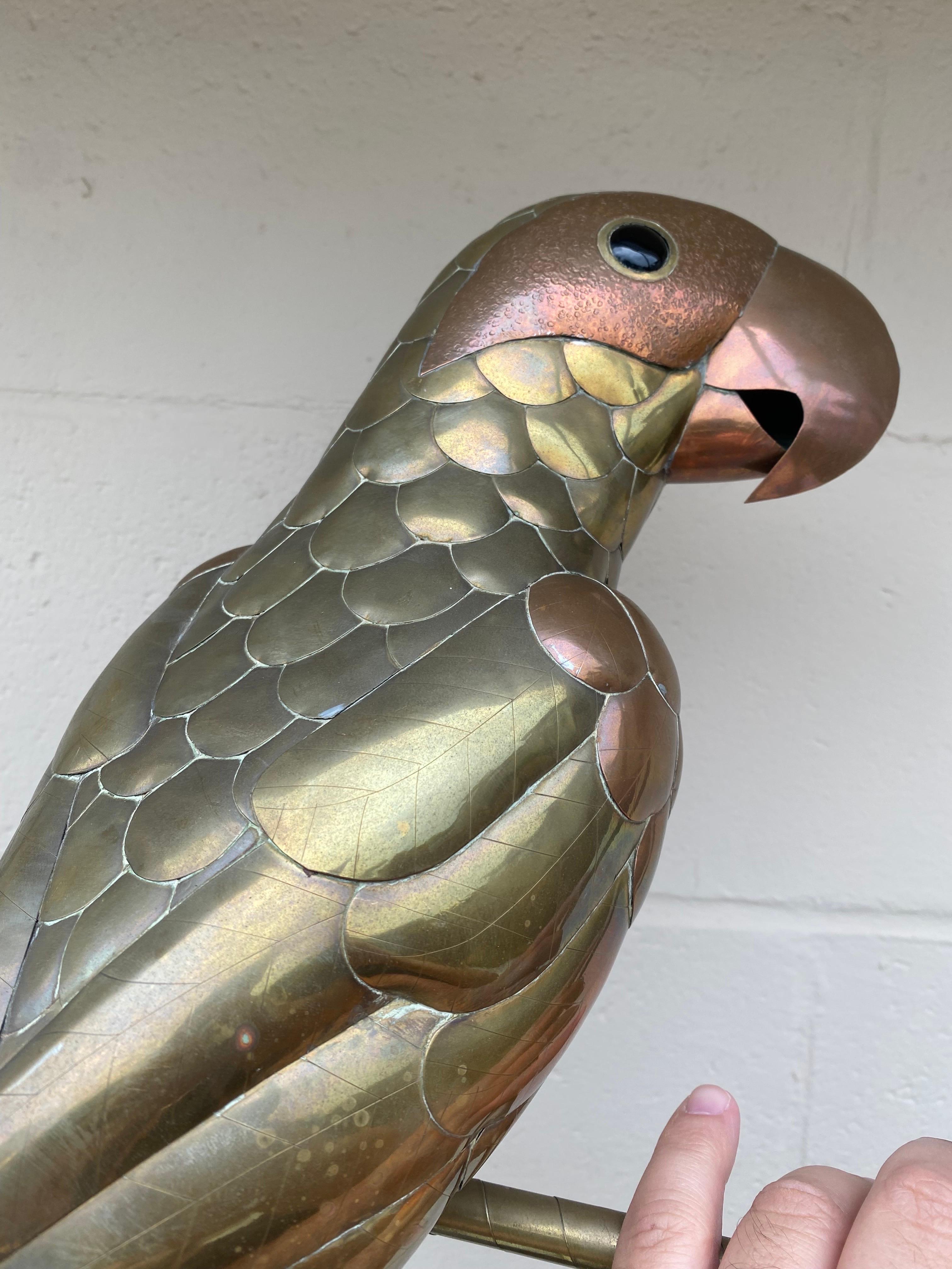 1970's Sergio Bustamante Style Brass and Copper Parrot 3