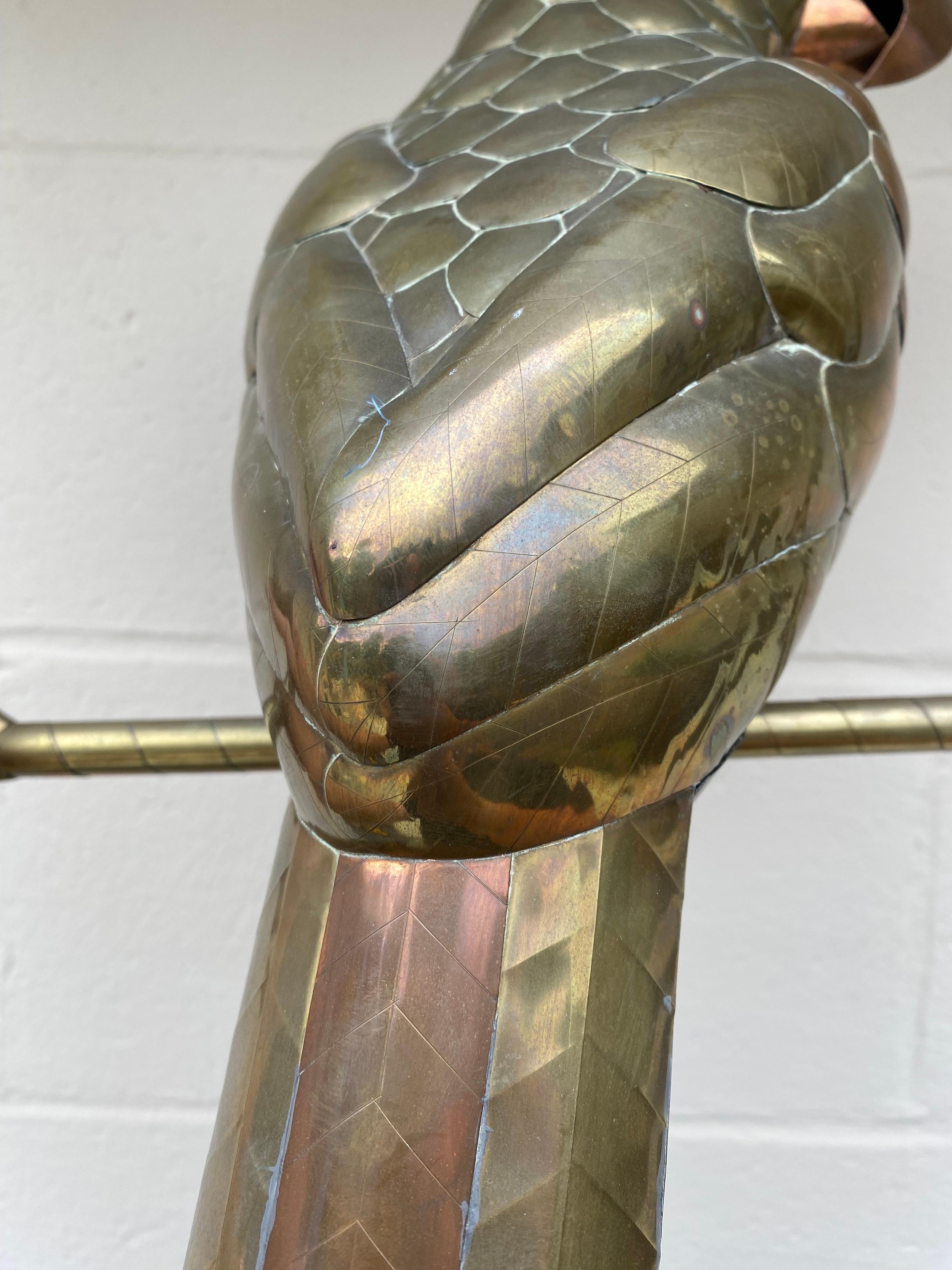 1970's Sergio Bustamante Style Brass and Copper Parrot 4