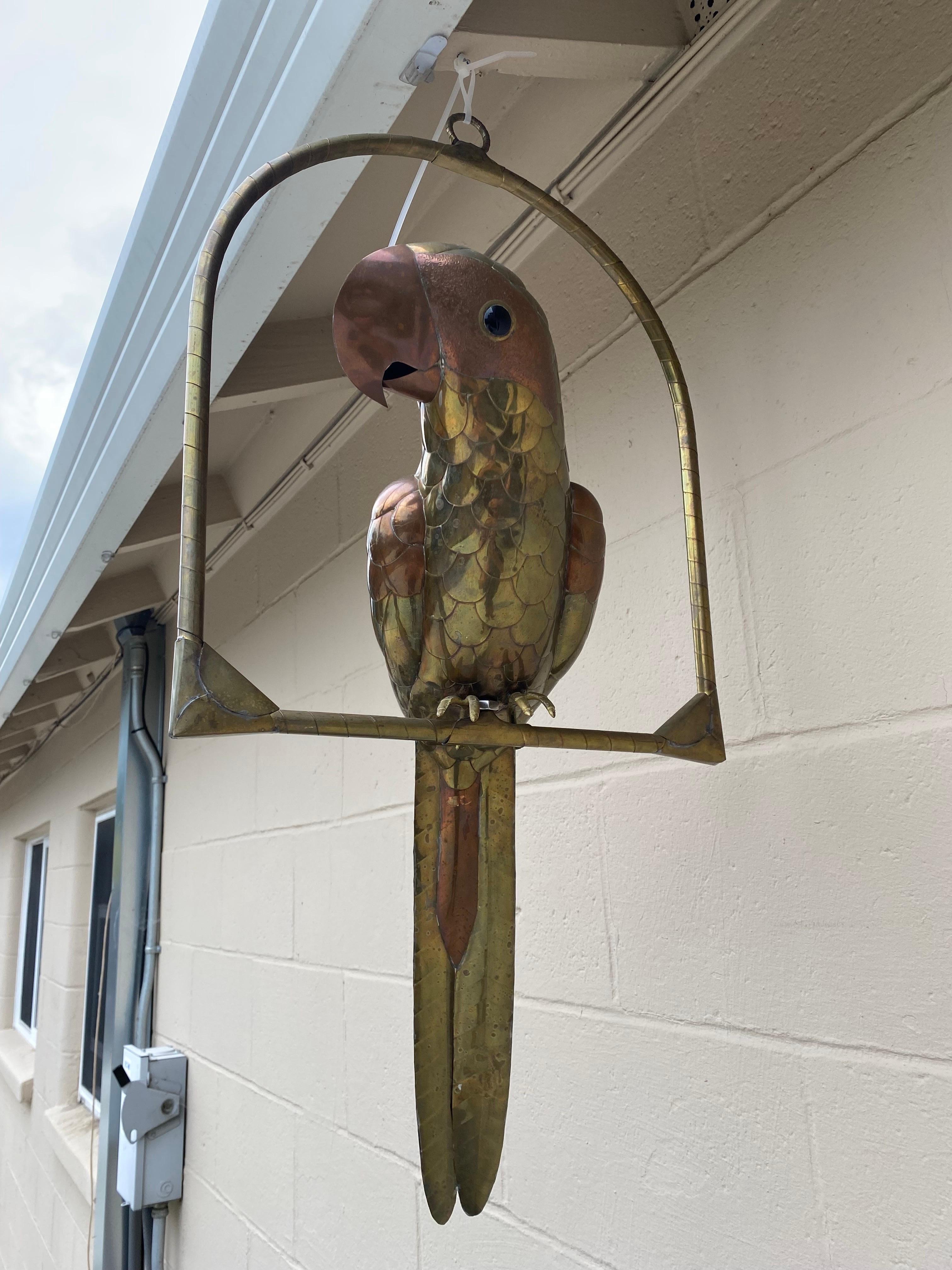 1970's Sergio Bustamante Style Brass and Copper Parrot 7