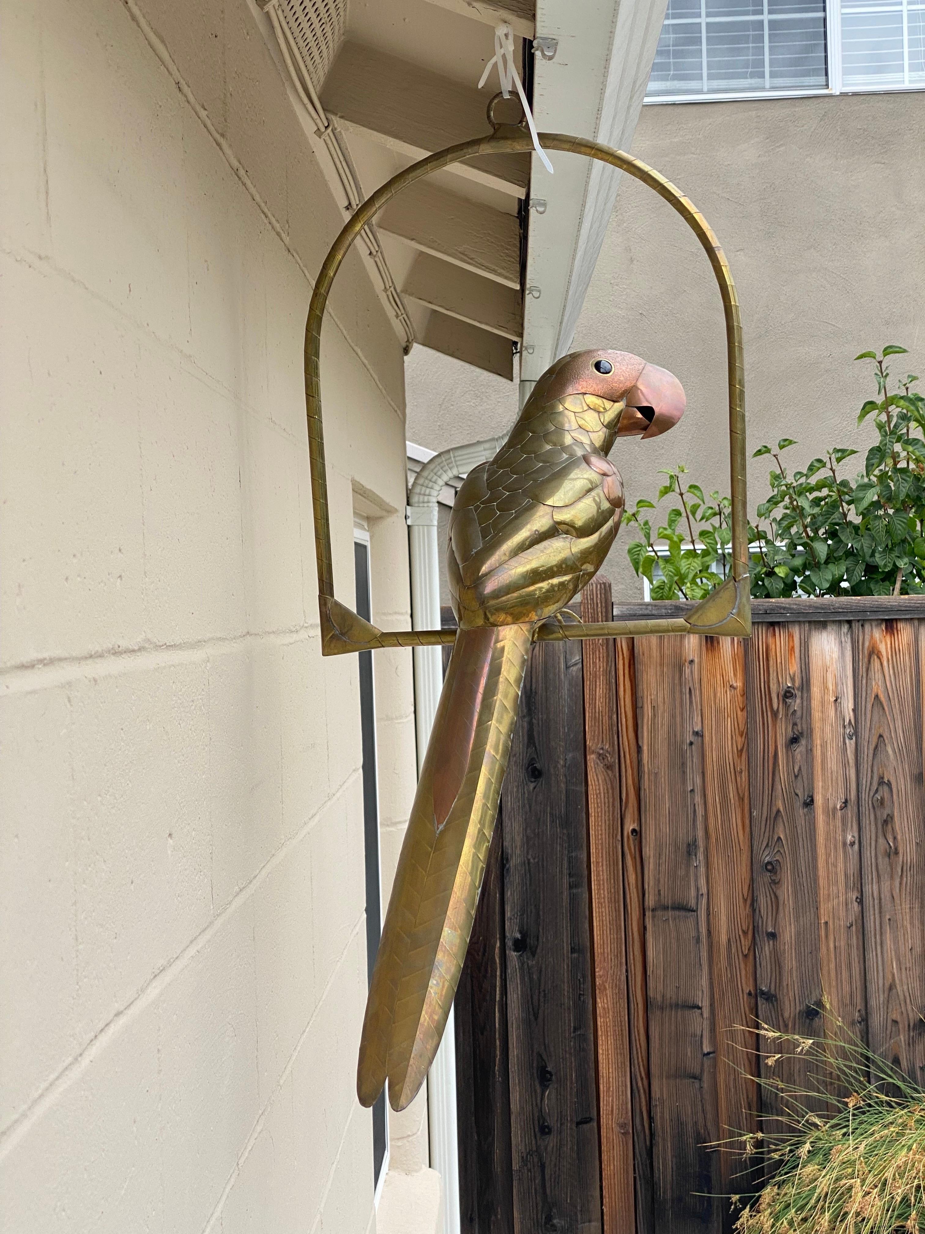 1970's Sergio Bustamante Style Brass and Copper Parrot 8