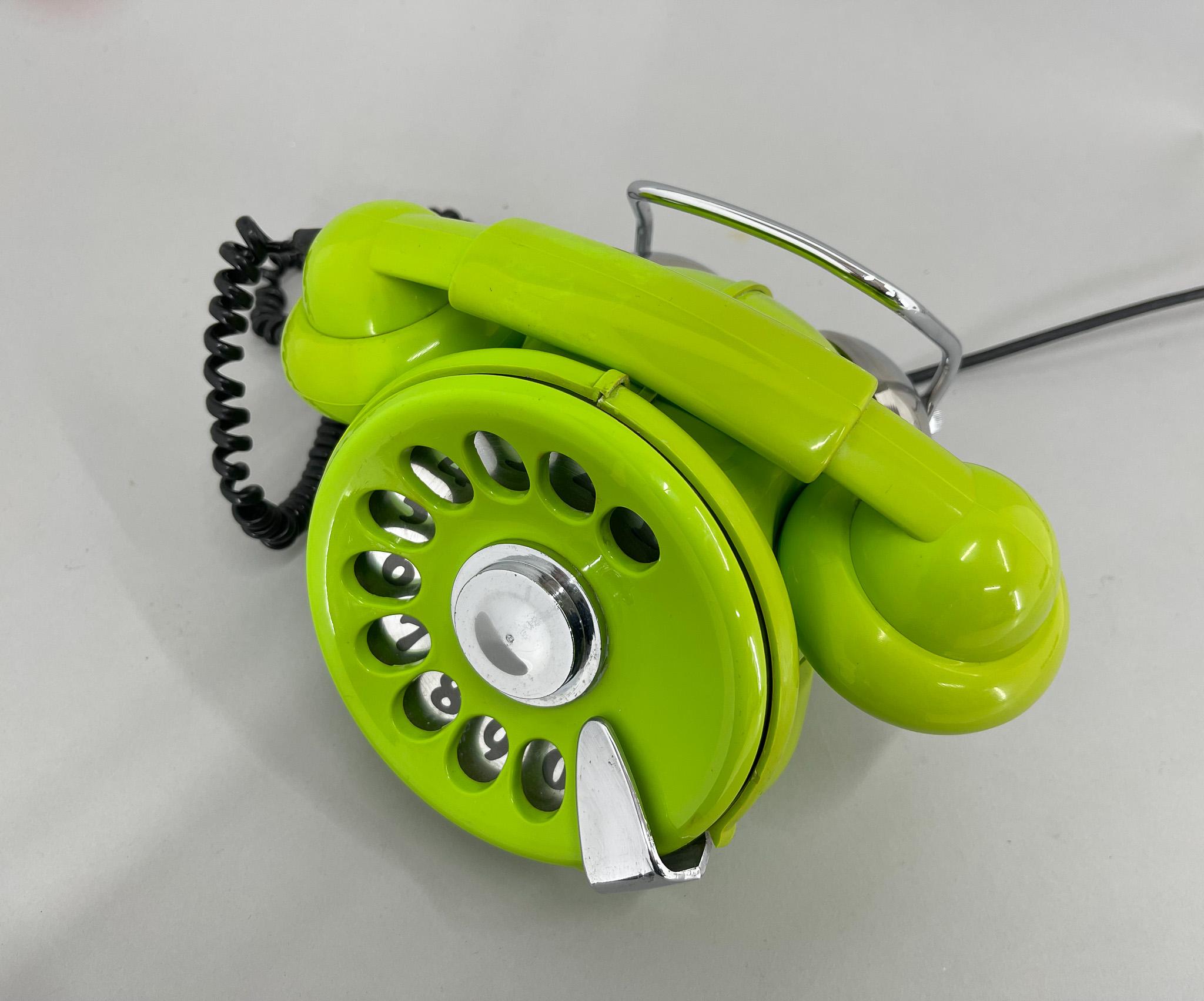 Unique model of dial plastic phone by Sergio Todeschini, made in Italy in the 1970's.