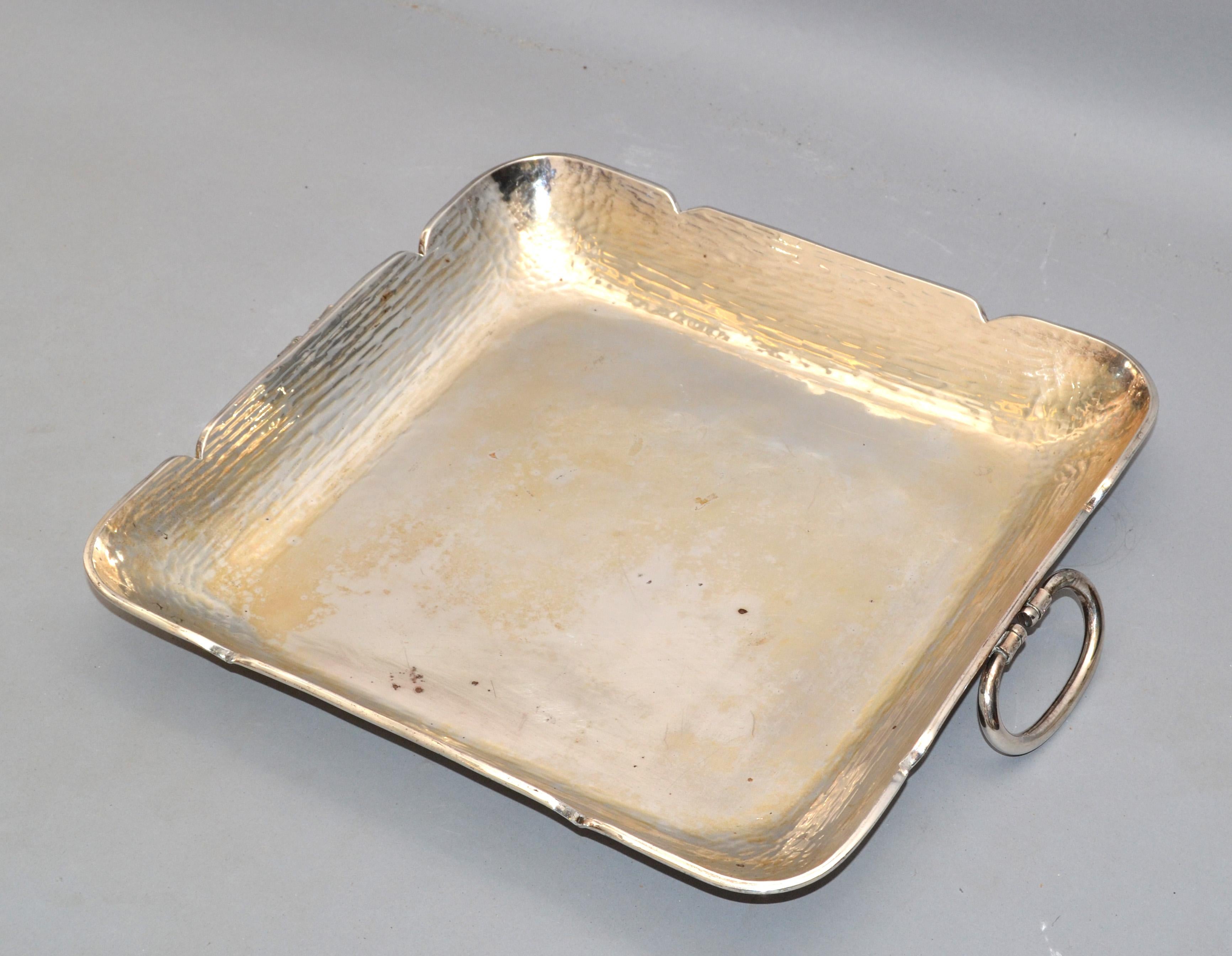 modern silver tray