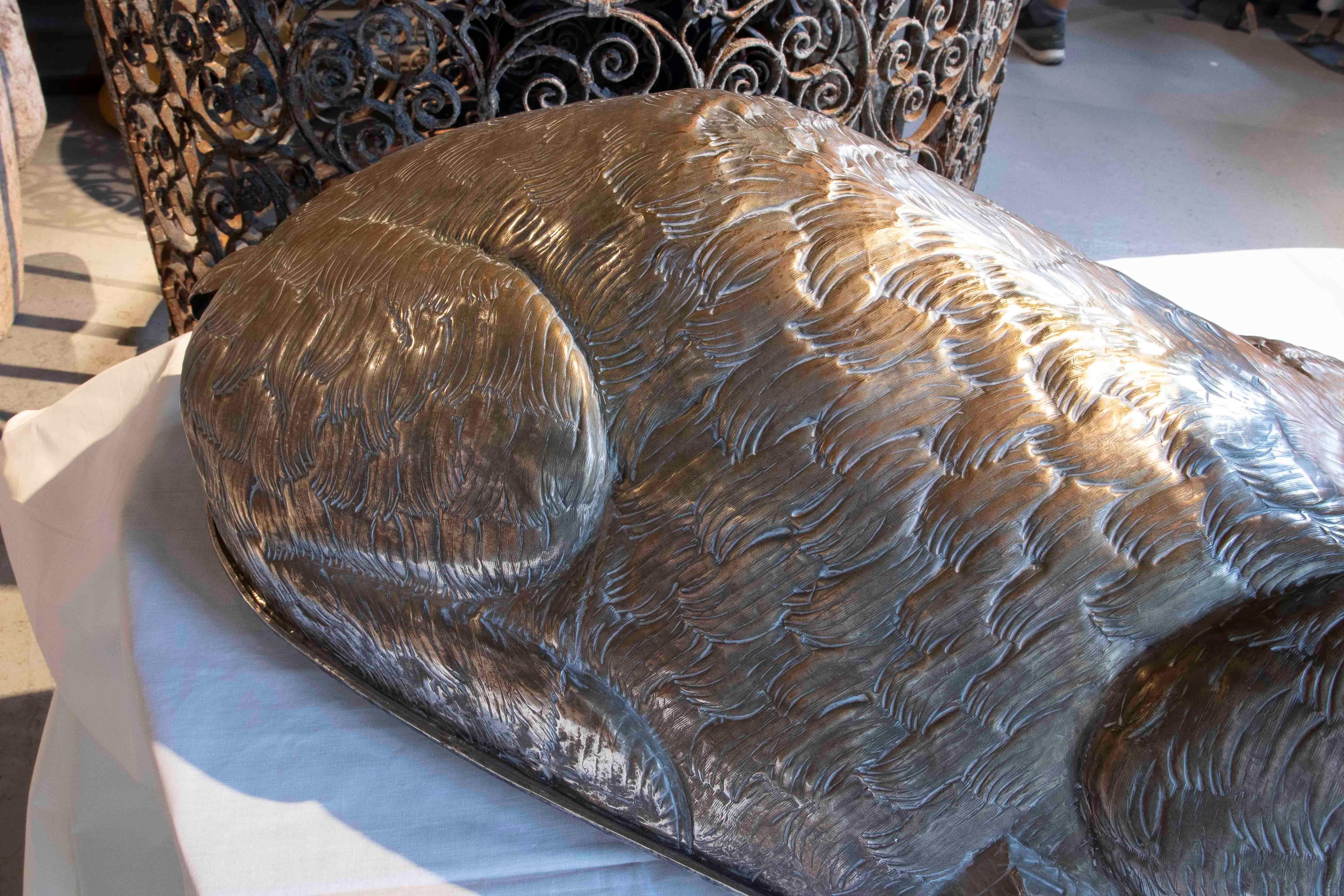 1970s Serving Tray in the Shape of a Ram by Franco Lapini, Italy. For Sale 4