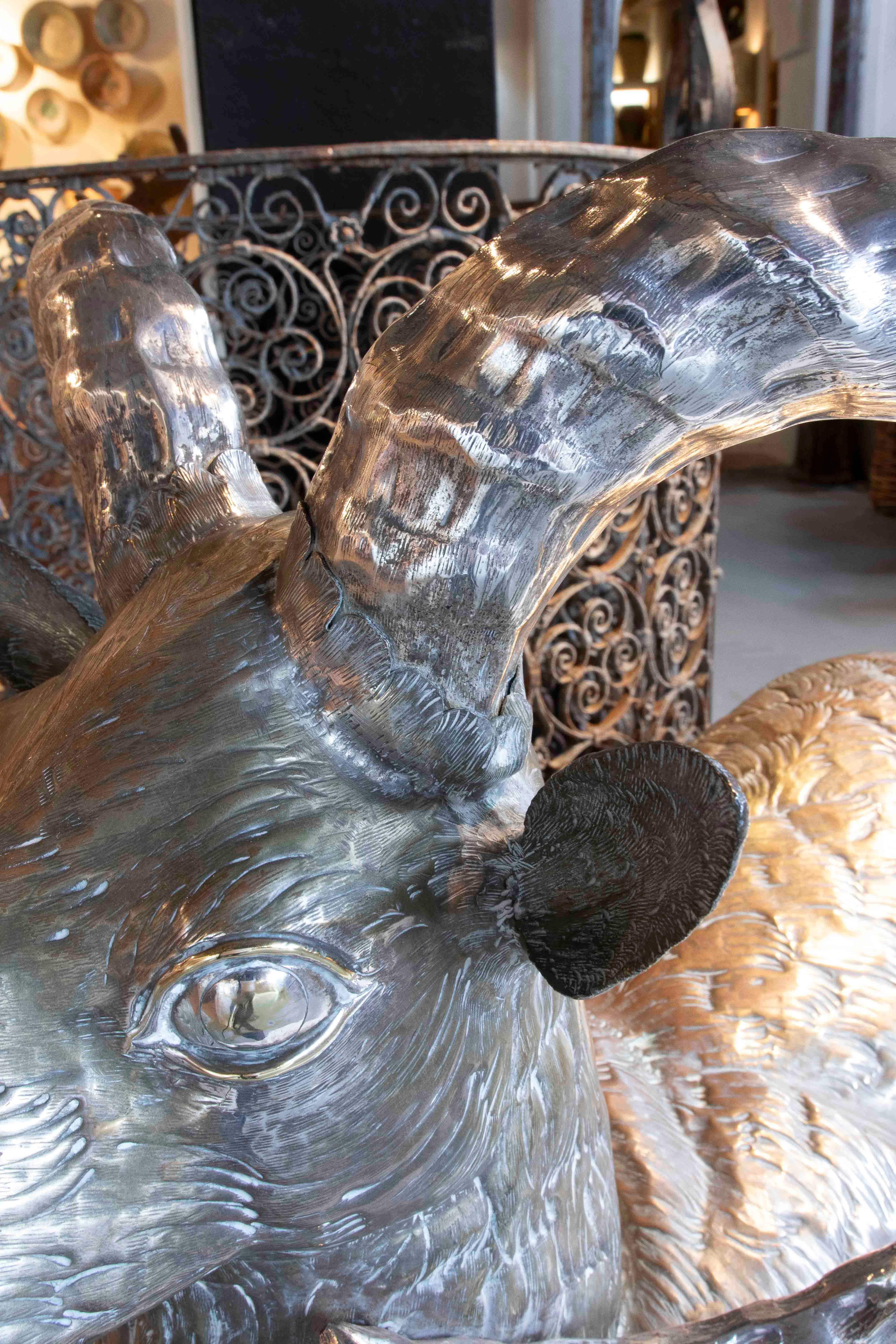 1970s Serving Tray in the Shape of a Ram by Franco Lapini, Italy. For Sale 1