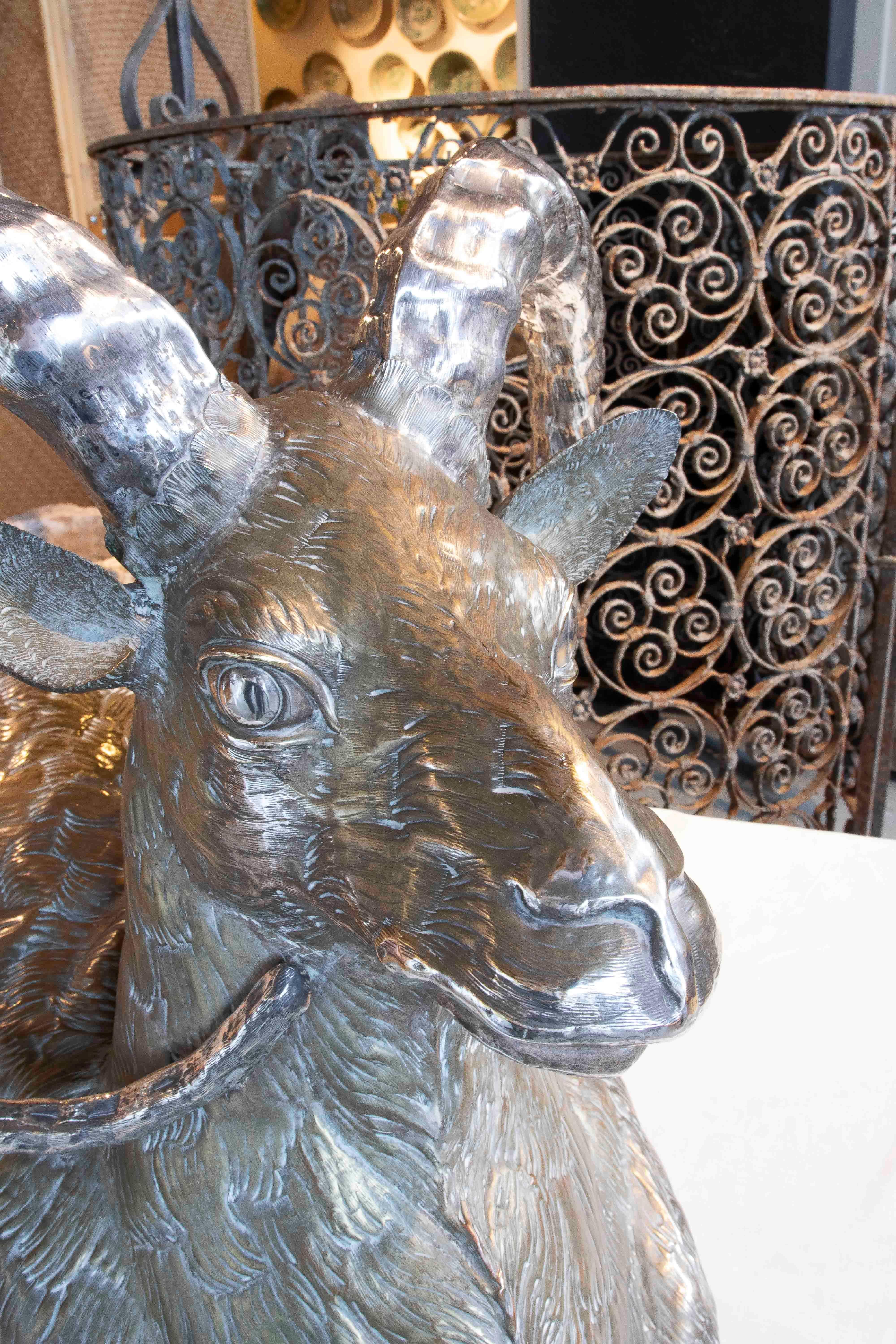 1970s Serving Tray in the Shape of a Ram by Franco Lapini, Italy. For Sale 2