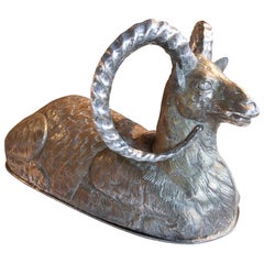 1970s Serving Tray in the Shape of a Ram by Franco Lapini, Italy.