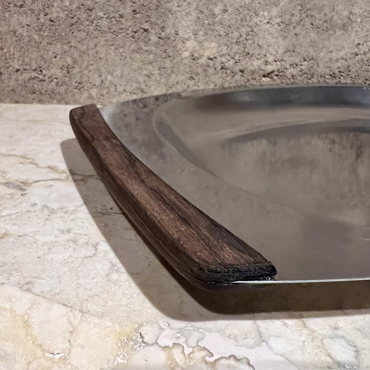Bandeja de servir de los años 70 Teca e inoxidable Dinamarca en venta 1