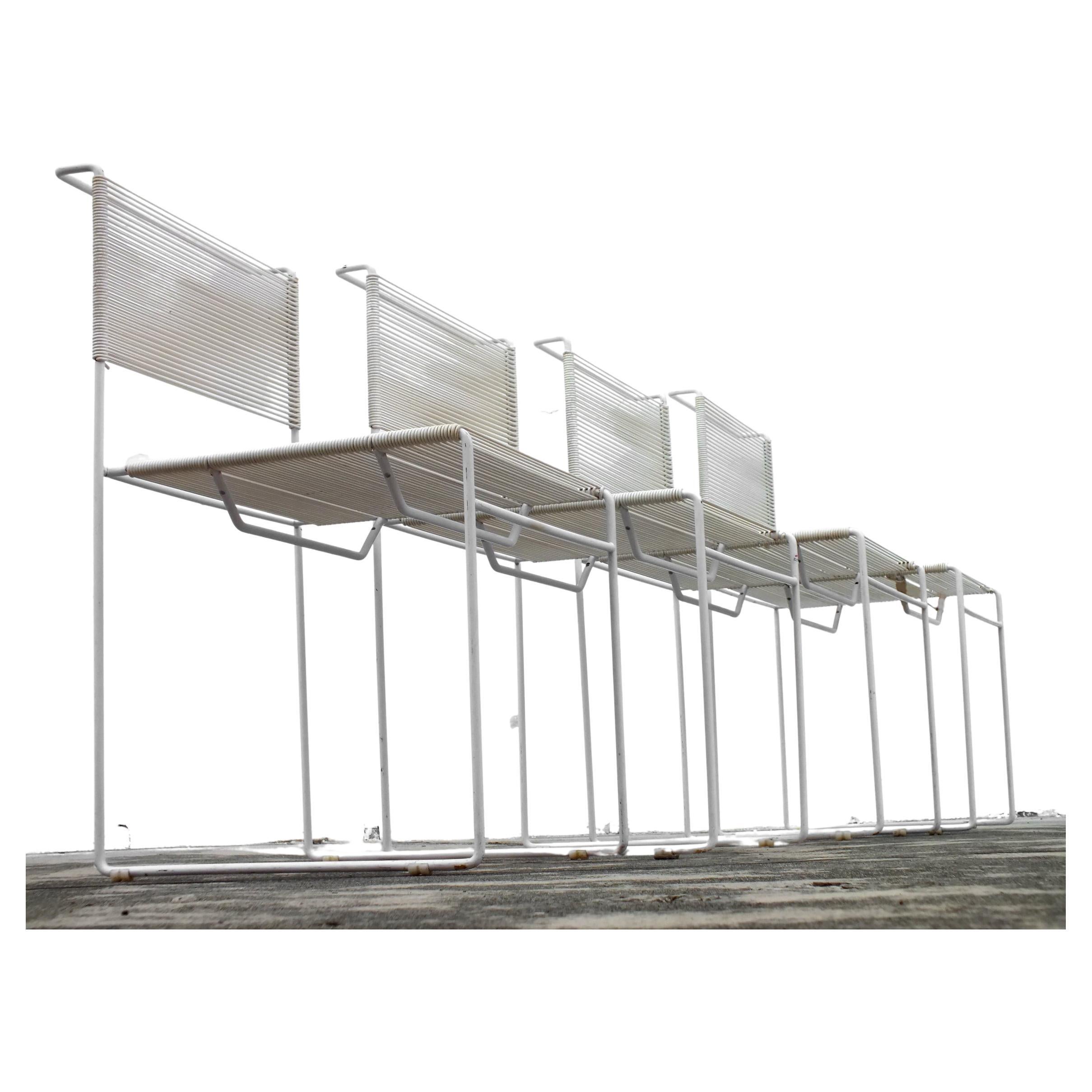 Ensemble de 4 chaises spaghetti conçu par Giandomenico Belotti pour Fly Line Years des années 1970