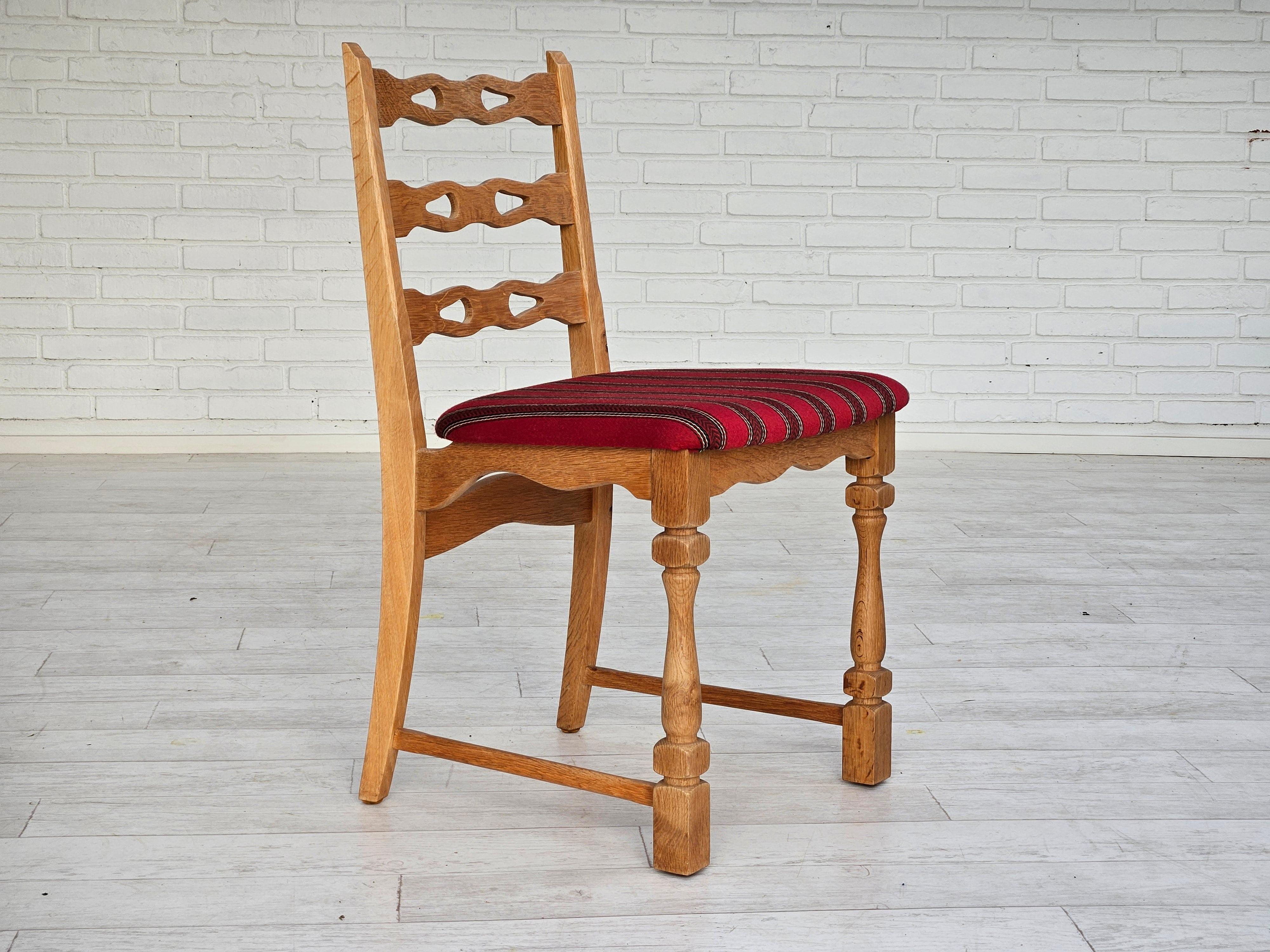1970s, set 6 pcs of Danish dinning chairs, original good condition. For Sale 4