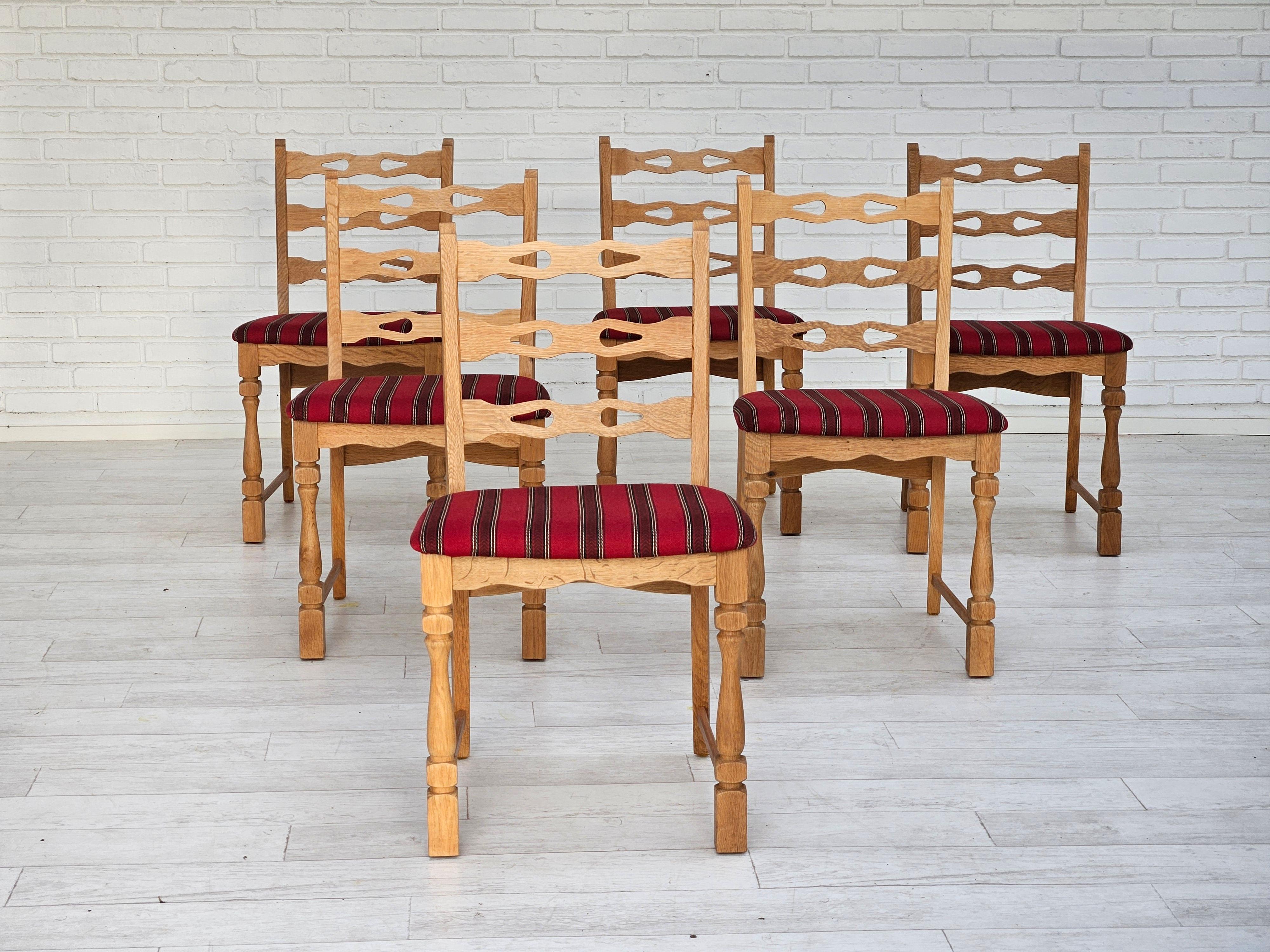 1970s, set 6 pcs of Danish dinning chairs, original good condition. For Sale 2