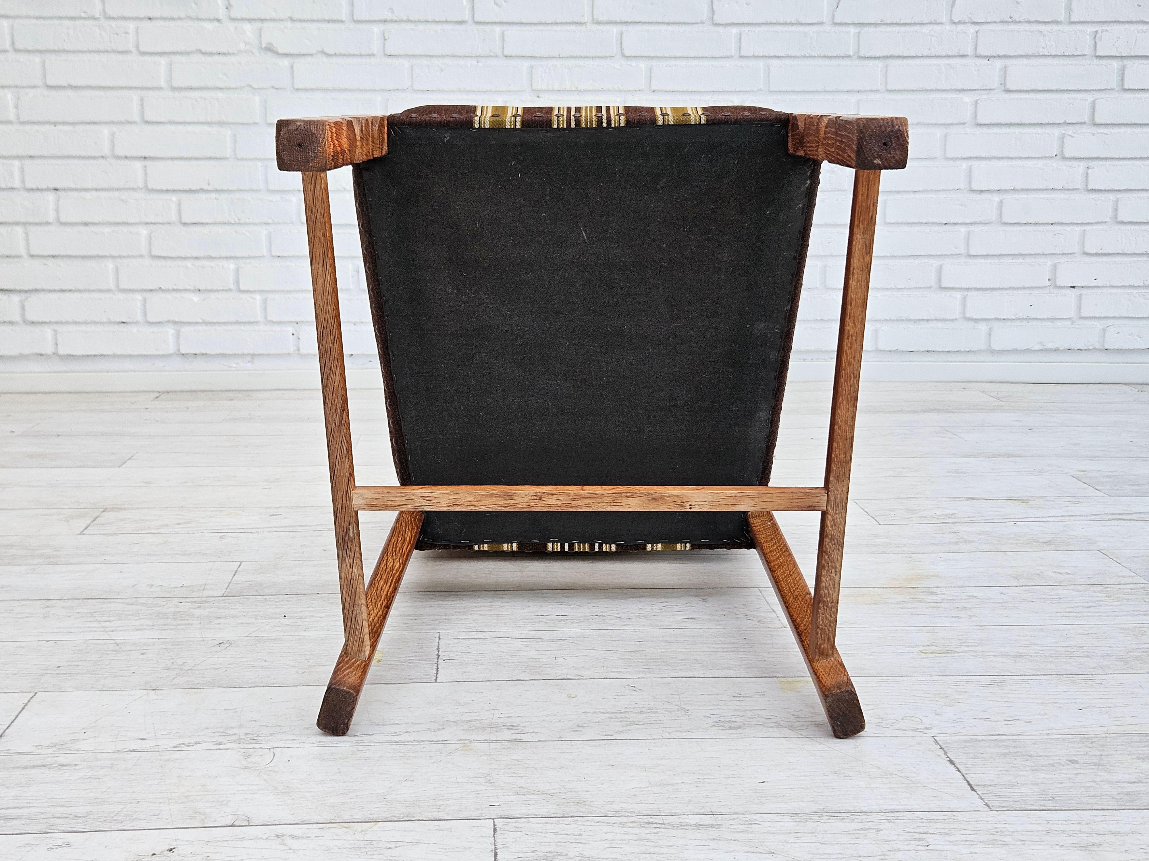 1970s, set 6 pcs of Danish dinning chairs, original good condition, oak wood. For Sale 10