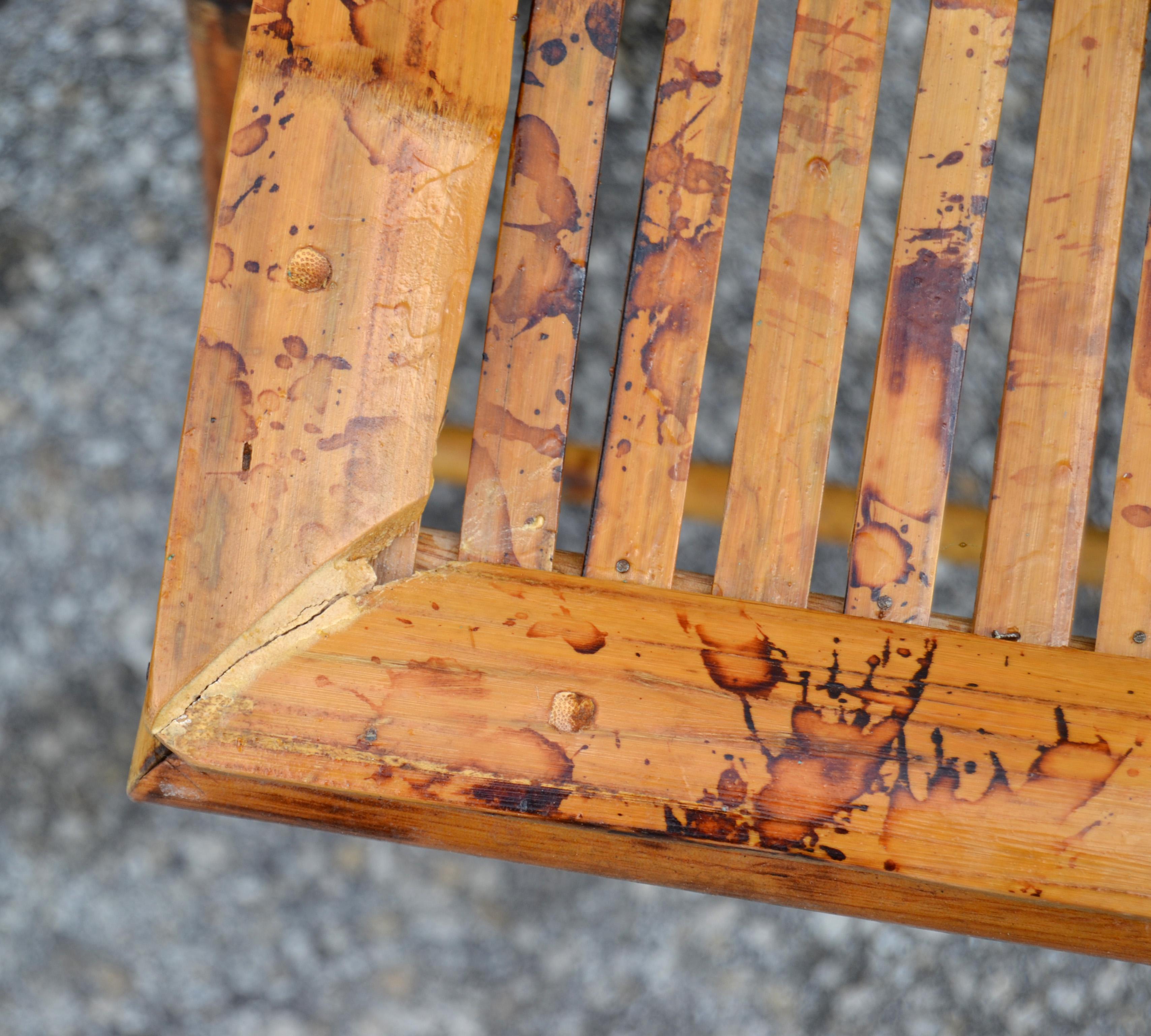 Set de 11 sillas plegables de bambú Tigre Quemado, de los años 70 Bohemian Chic en venta 4