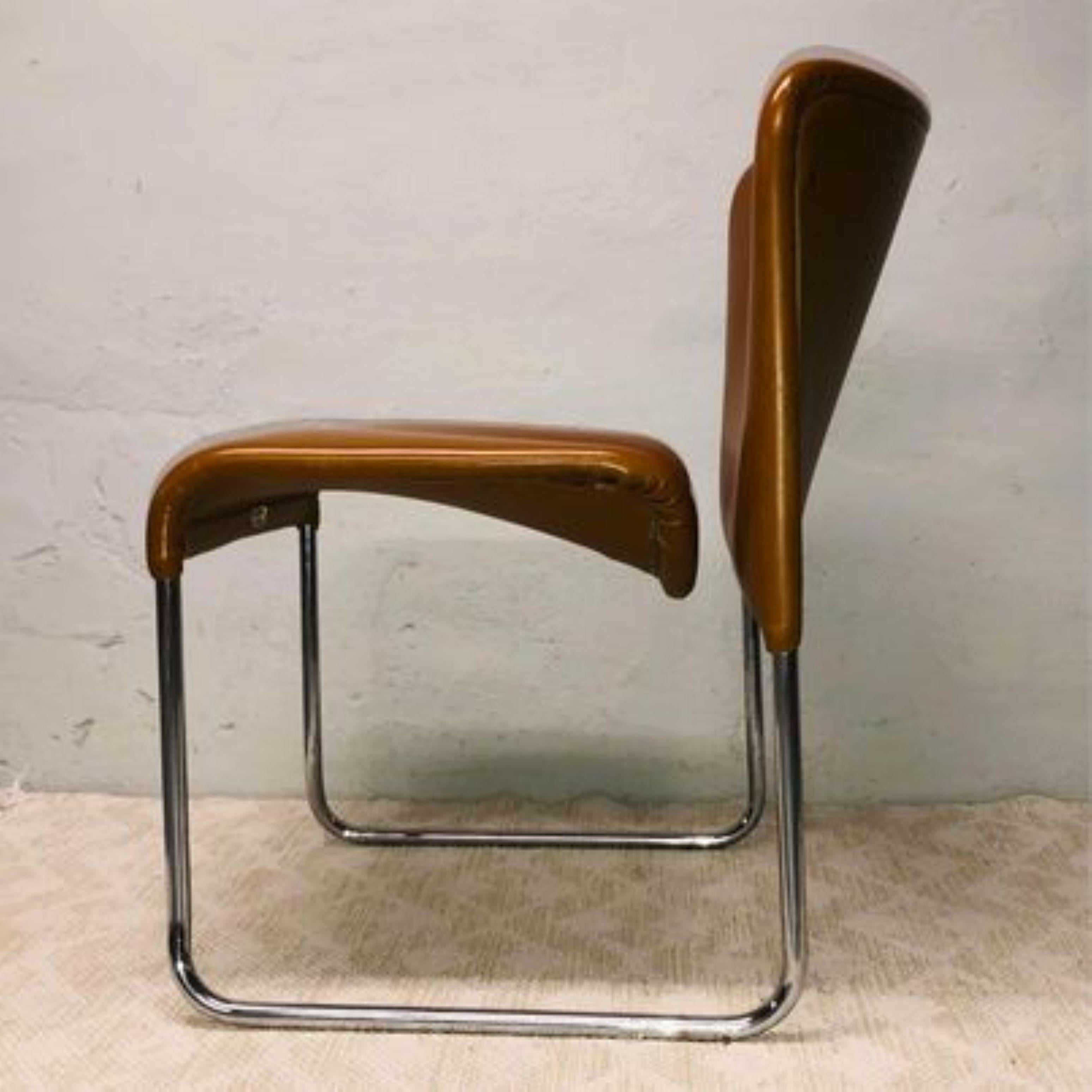 1970s Set of 6 Modern Dining Chairs by Marcello Cuneo for Mobel Italia -Stendig In Fair Condition For Sale In West Reading, PA