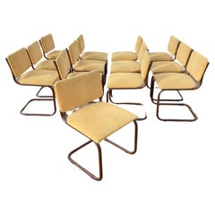 Ensemble de 13 chaises de style « Césca » en daim des années 1970