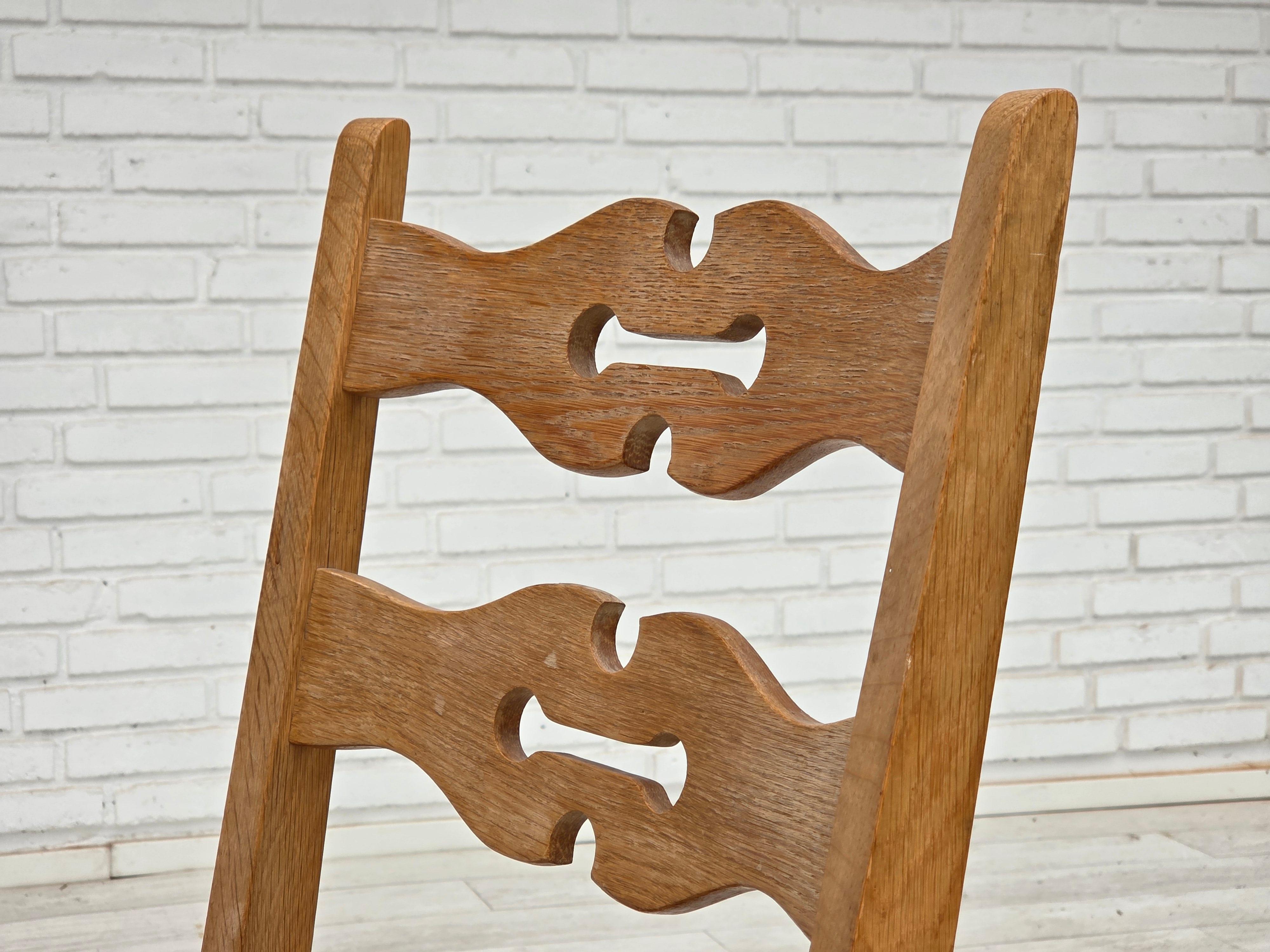 Danois 1970, set de 2 chaises de salle à manger danoises, meuble en laine, bois de chêne massif. en vente