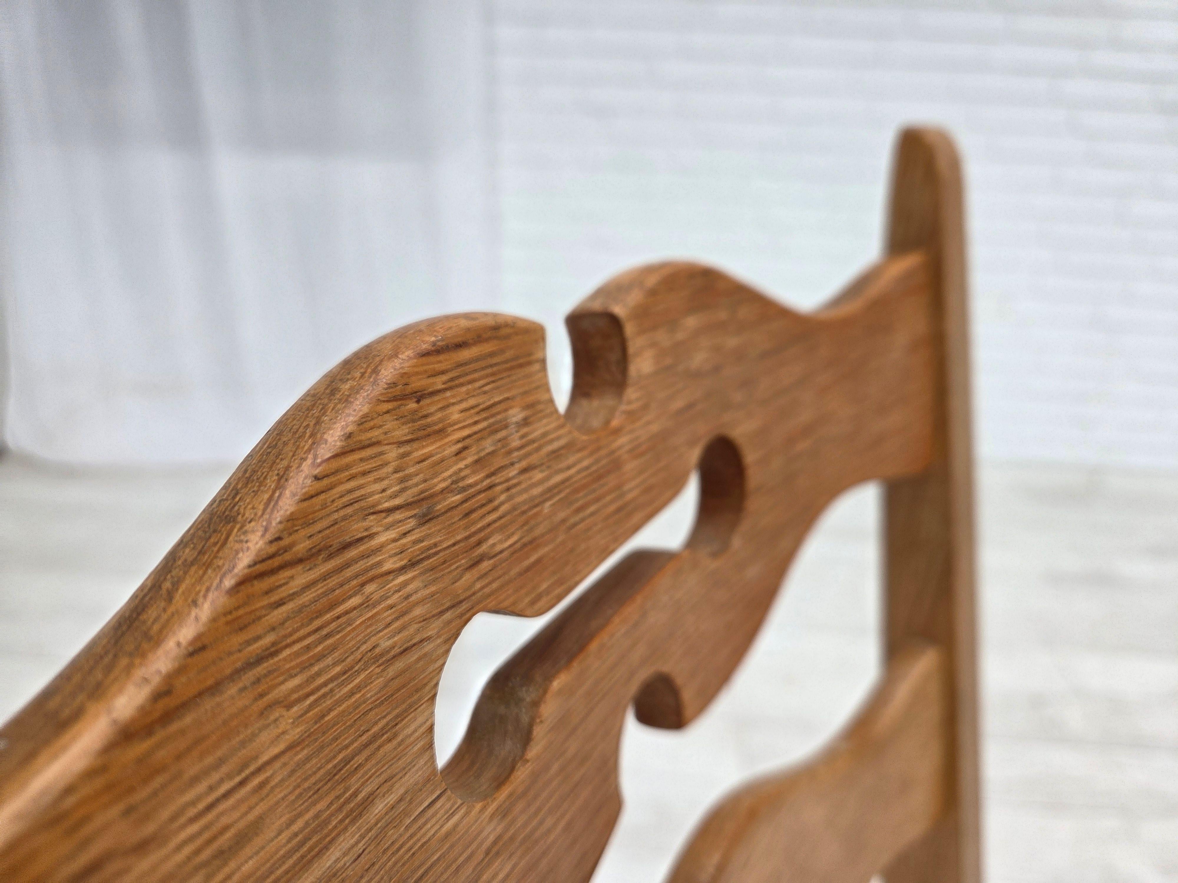 Laine 1970, set de 2 chaises de salle à manger danoises, meuble en laine, bois de chêne massif. en vente