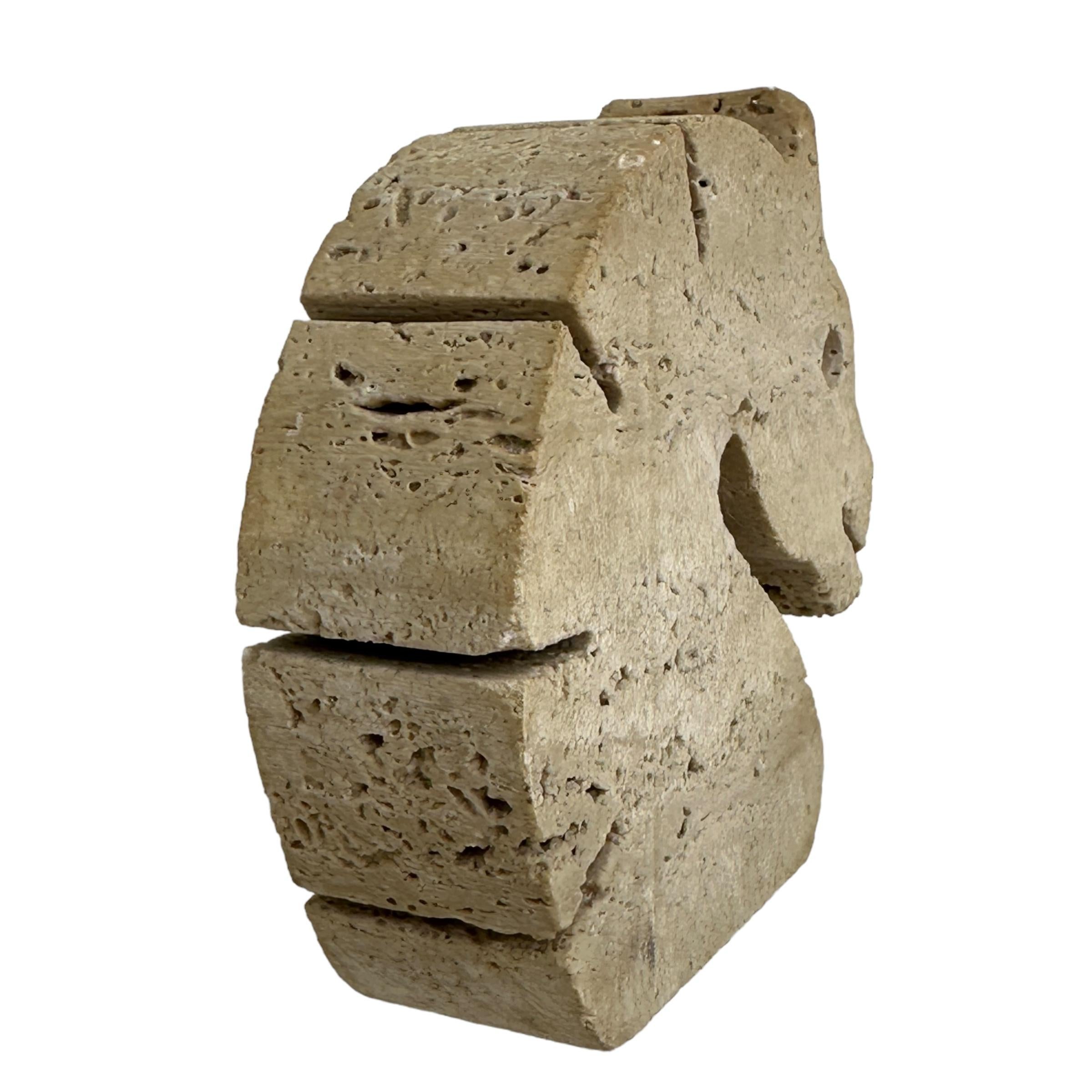 Set di 3 grandi sculture di animali in travertino originali degli anni '70 di Fratelli Mannelli in vendita 3