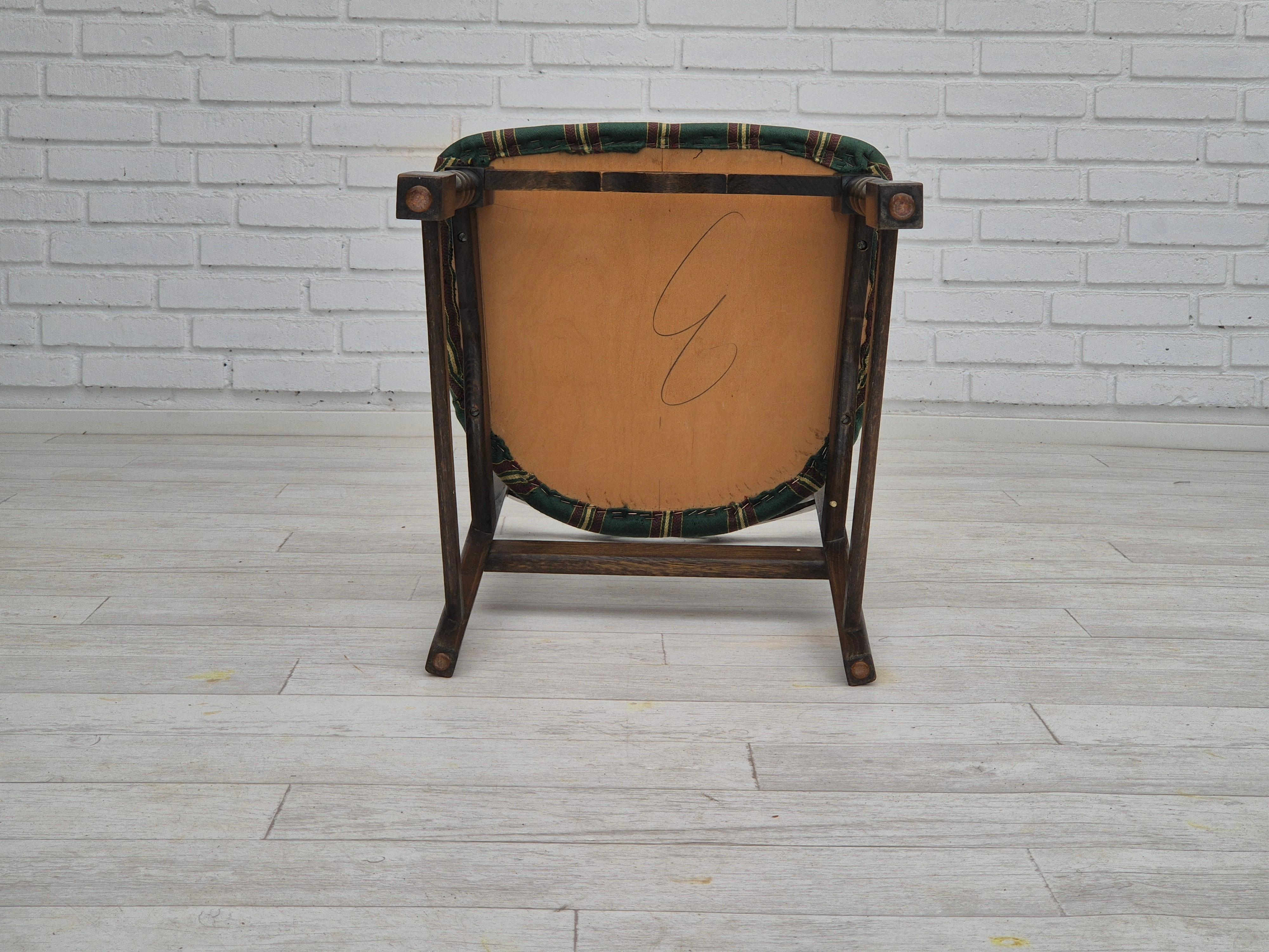 1970s, set of 4 Danish dining chairs, original condition, dark oak wood. For Sale 5