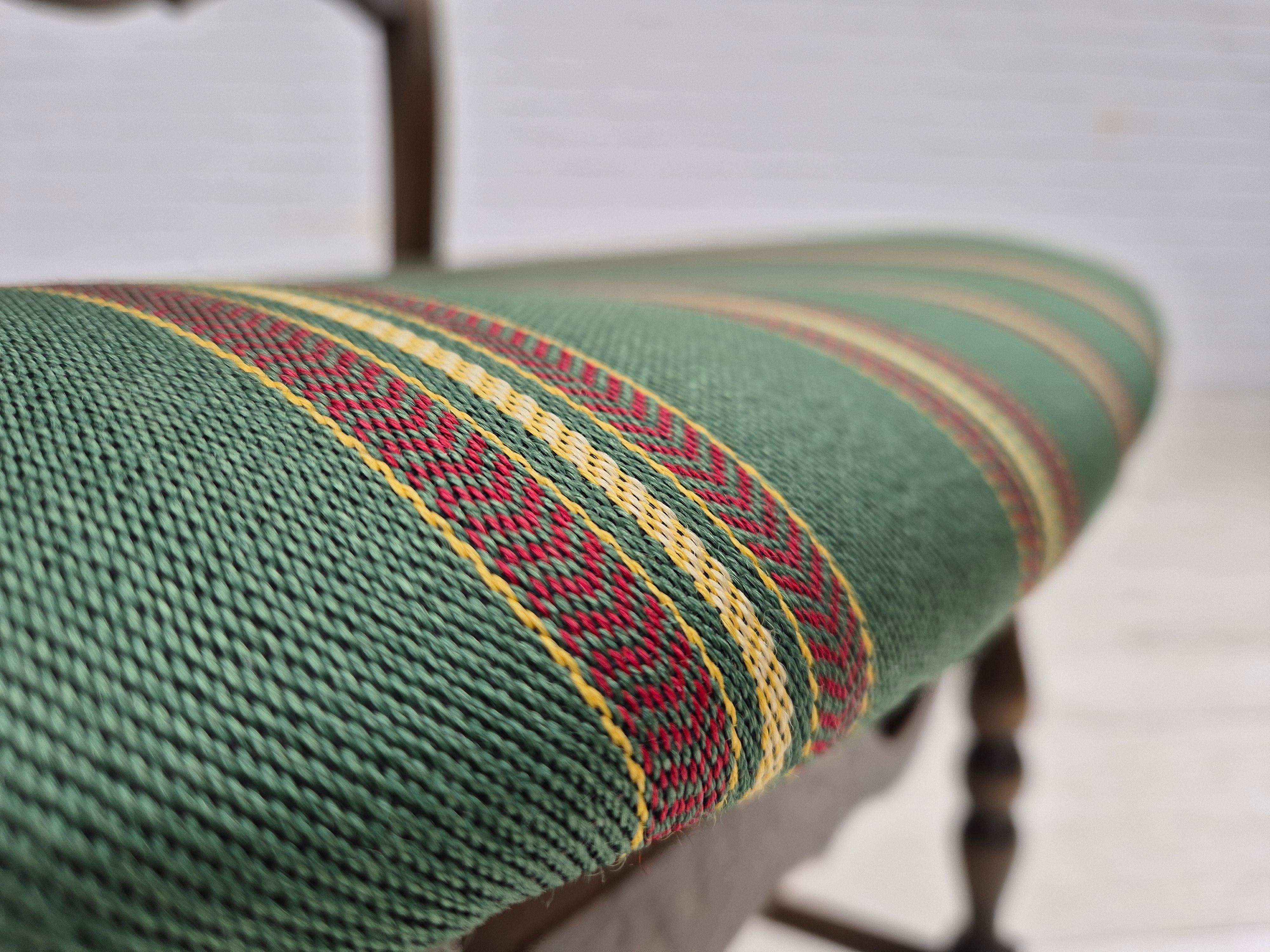 1970s, set of 4 Danish dining chairs, original condition, dark oak wood. For Sale 7