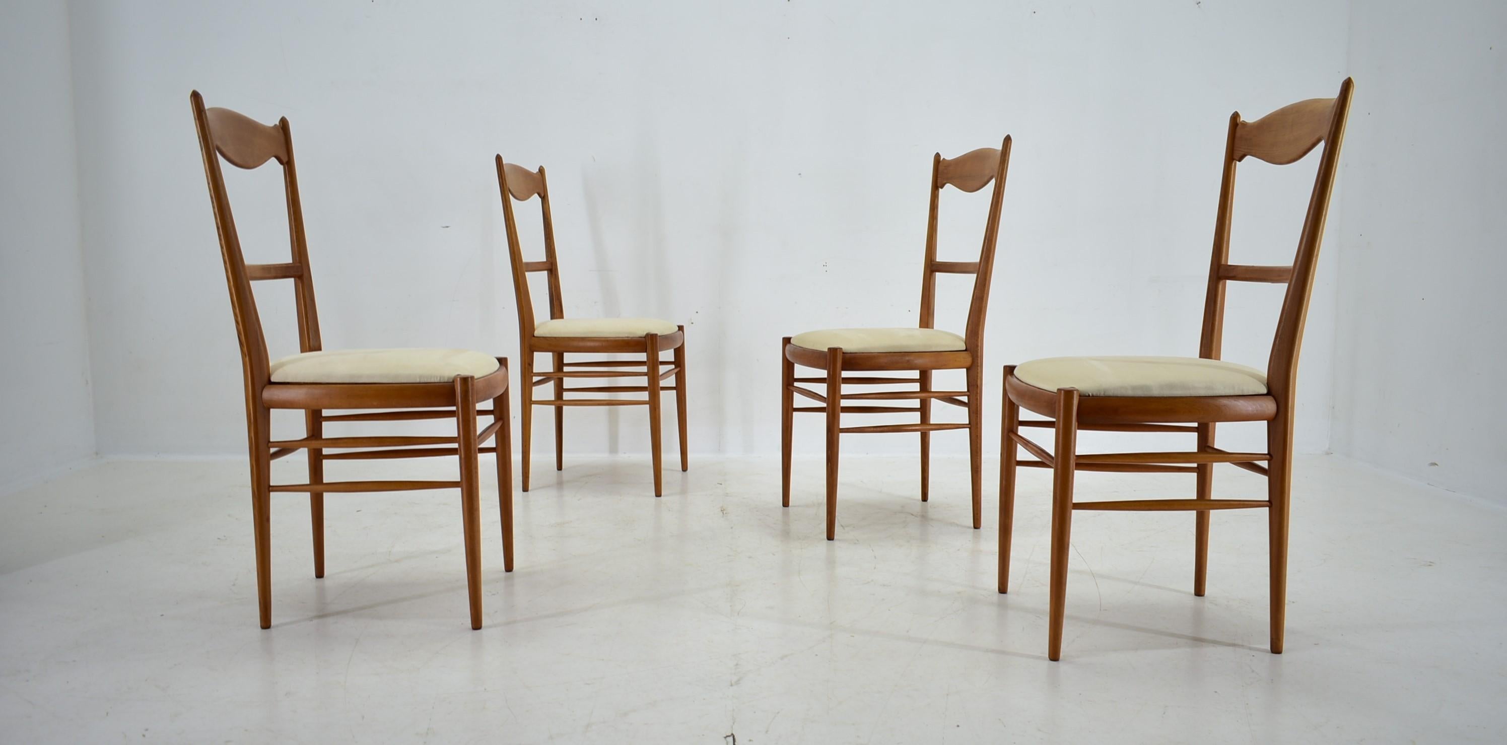 1970s Set of 4 Dining Chairs by Drevotvar, Czechoslovakia For Sale 3