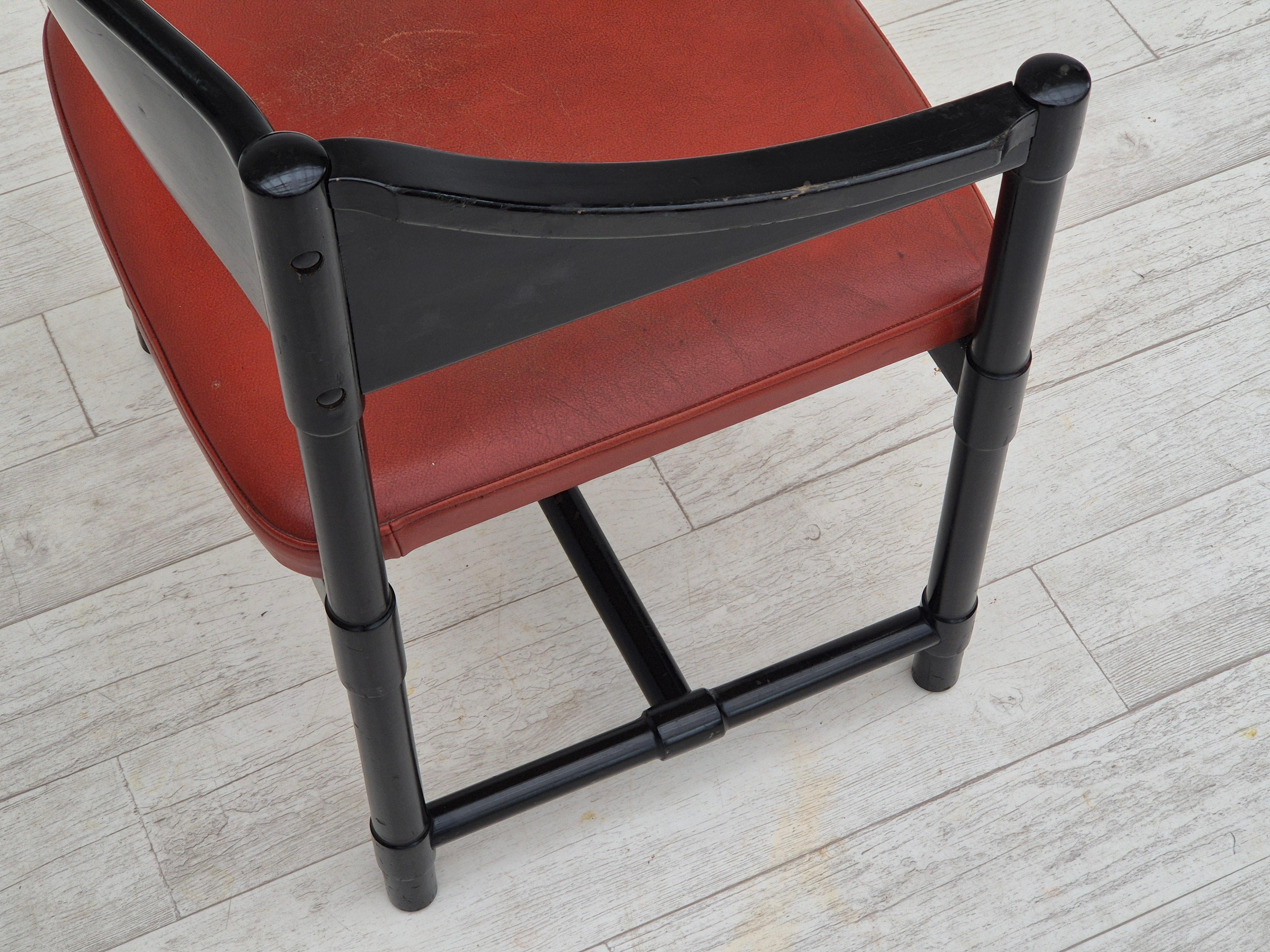 Años 70, conjunto de 4 sillones finlandeses de Lepokalusto, estado original, madera de abedul en venta 10