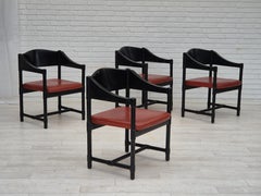1970s, set of 4 Finnish armchairs by Lepokalusto, original condition, birch wood