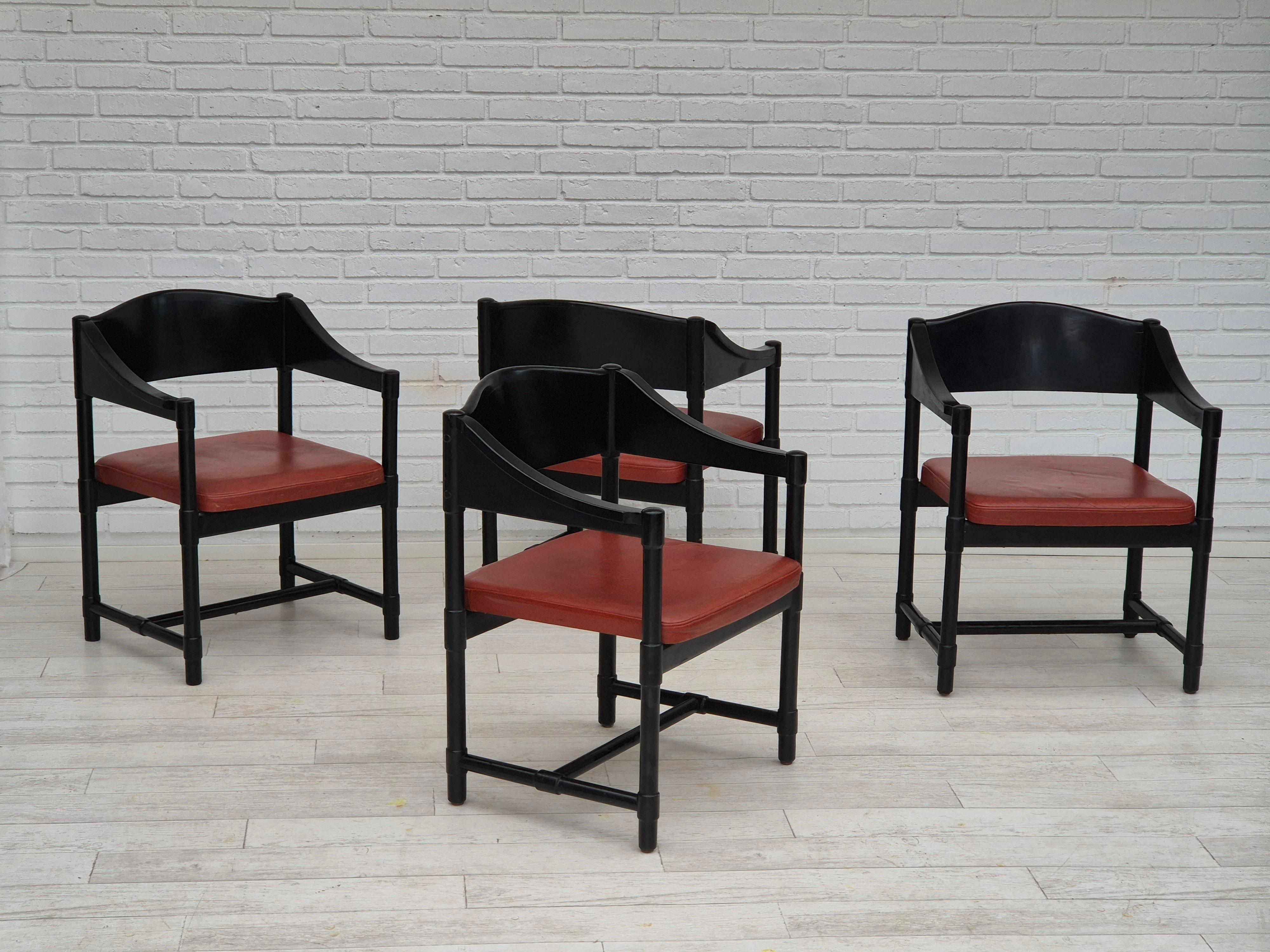 Años 70, conjunto de 4 sillones finlandeses de Lepokalusto, estado original, madera de abedul Escandinavo moderno en venta