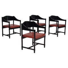 1970s, set of 4 Finnish armchairs by Lepokalusto, original condition, birch wood