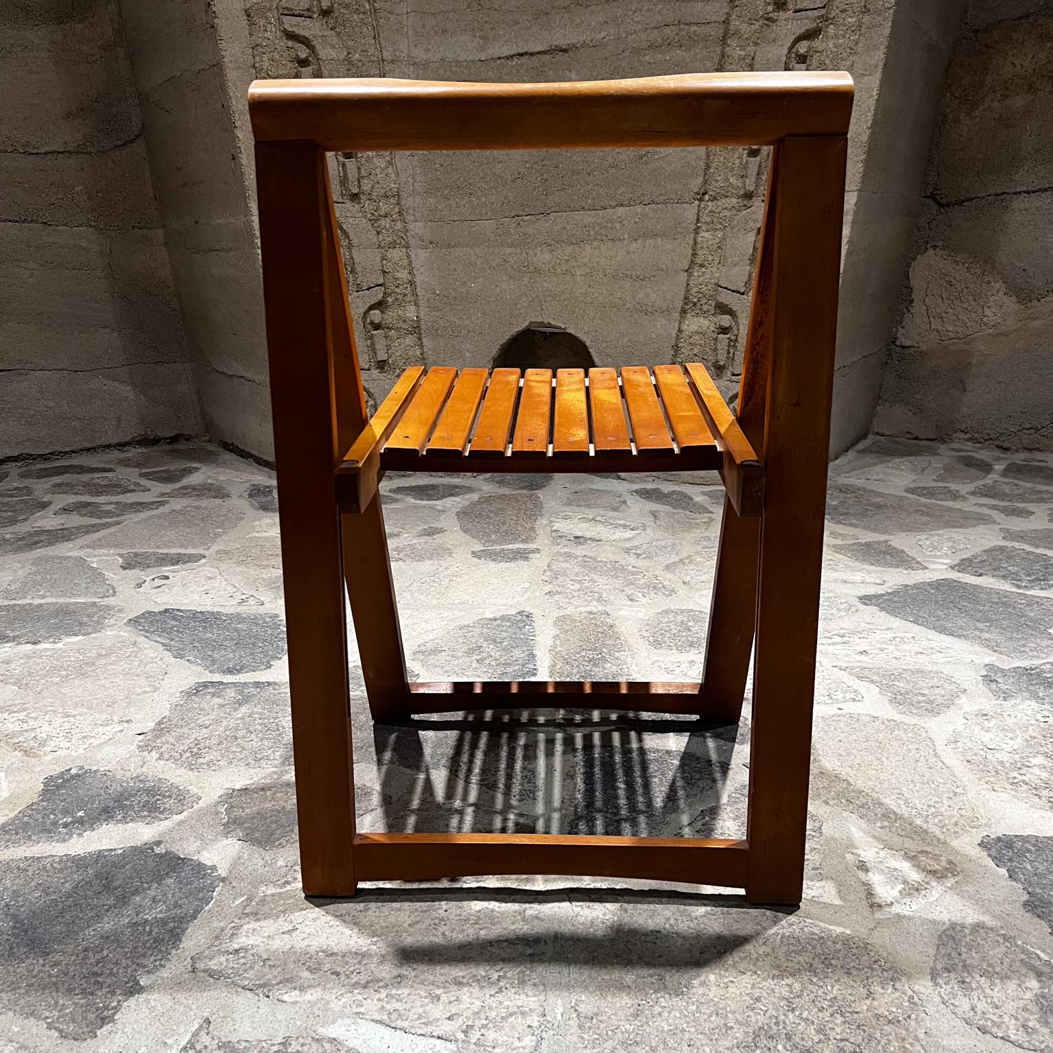 1960s Set Four Folding Wood Trieste Chairs Aldo Jacober Alberto Bazzani For Sale 4