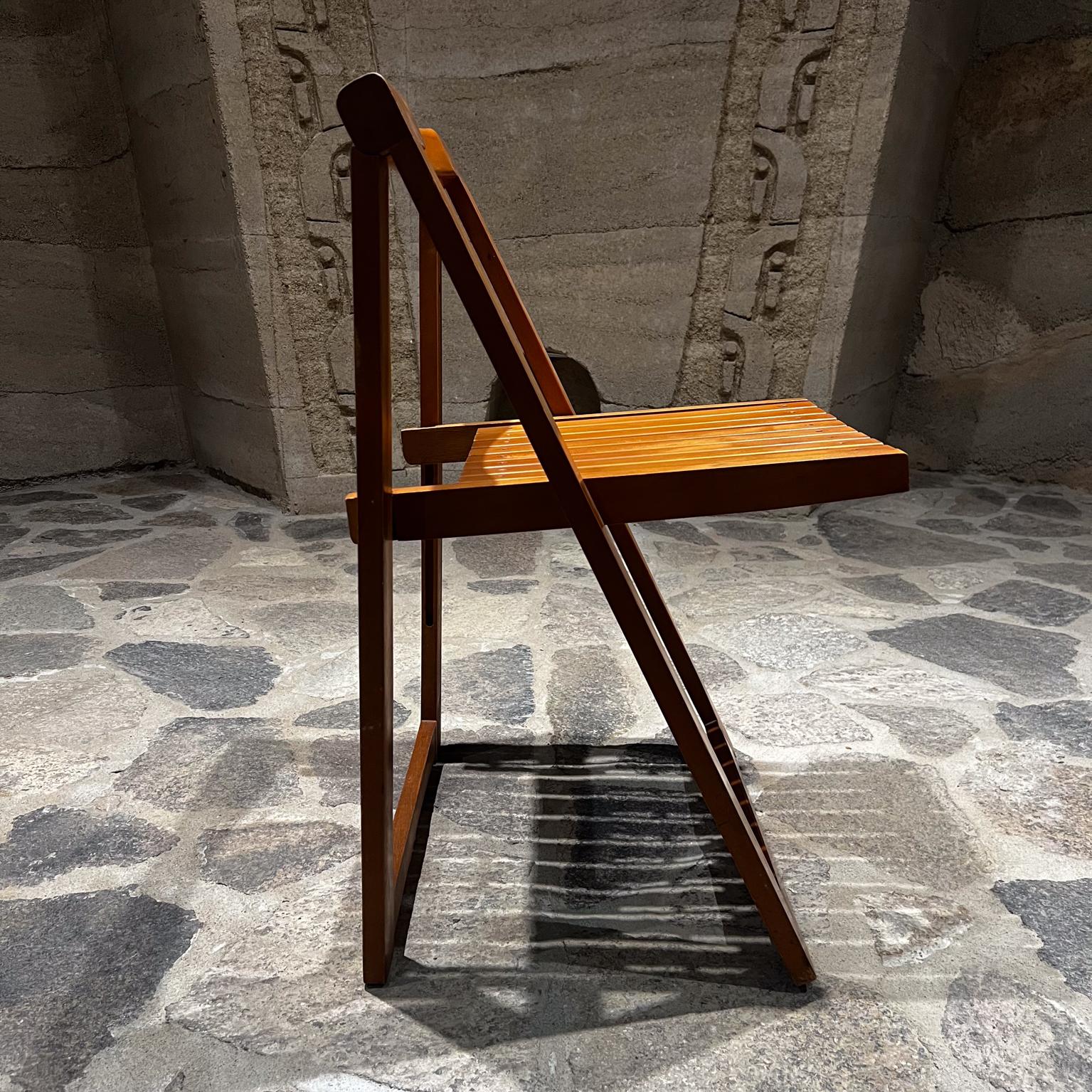 1960s Set Four Folding Wood Trieste Chairs Aldo Jacober Alberto Bazzani For Sale 5