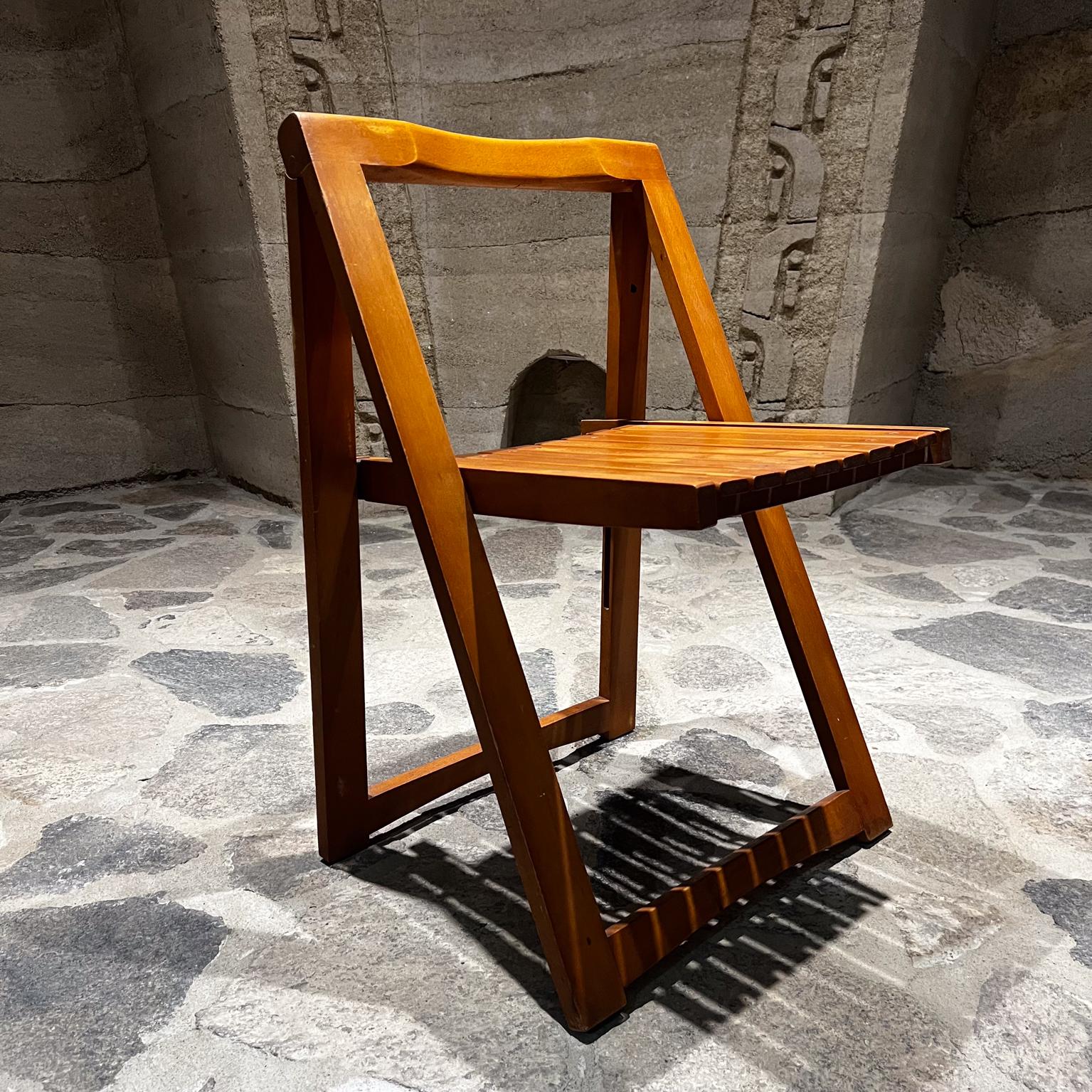 1960s Set Four Folding Wood Trieste Chairs Aldo Jacober Alberto Bazzani For Sale 6