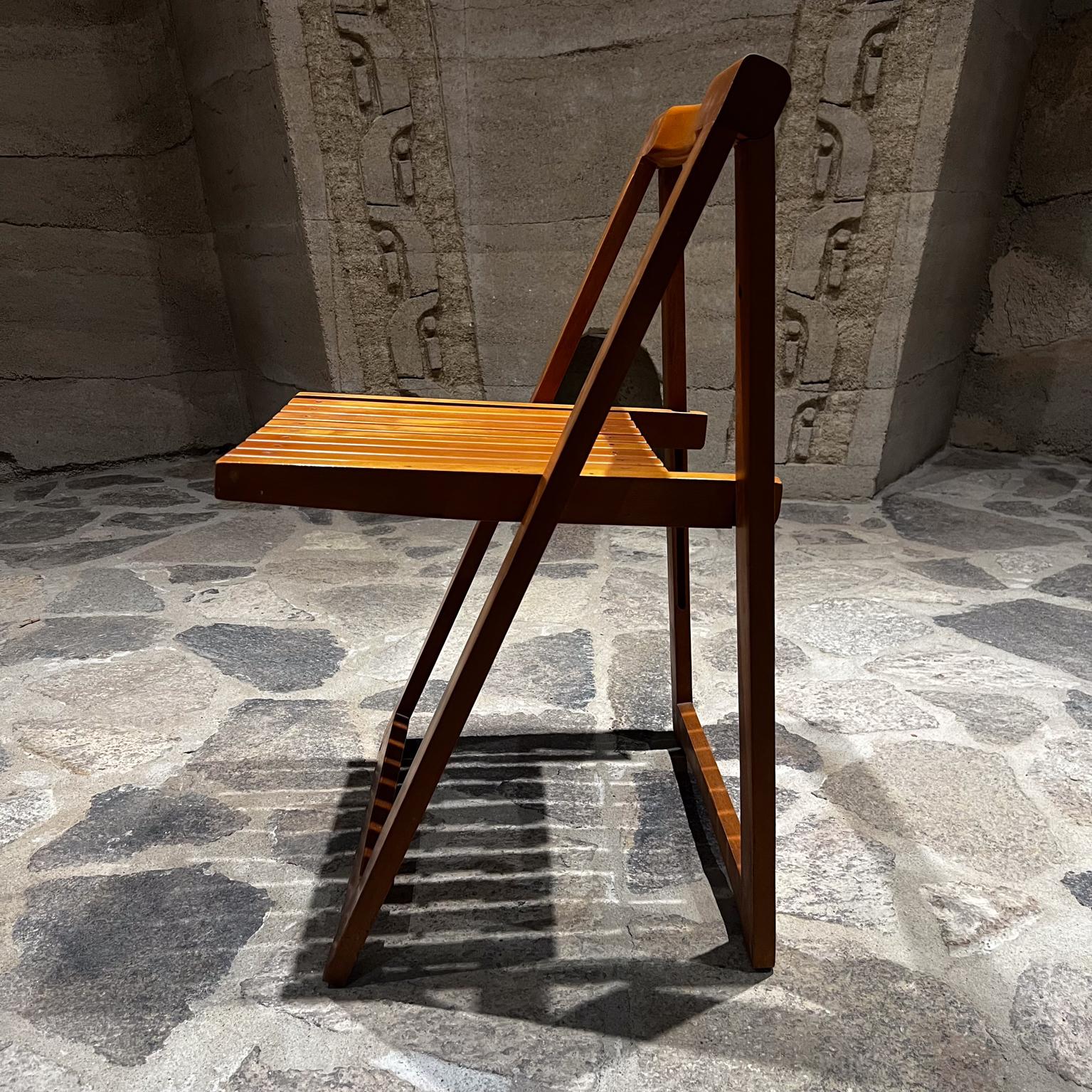 1960s Set Four Folding Wood Trieste Chairs Aldo Jacober Alberto Bazzani For Sale 2