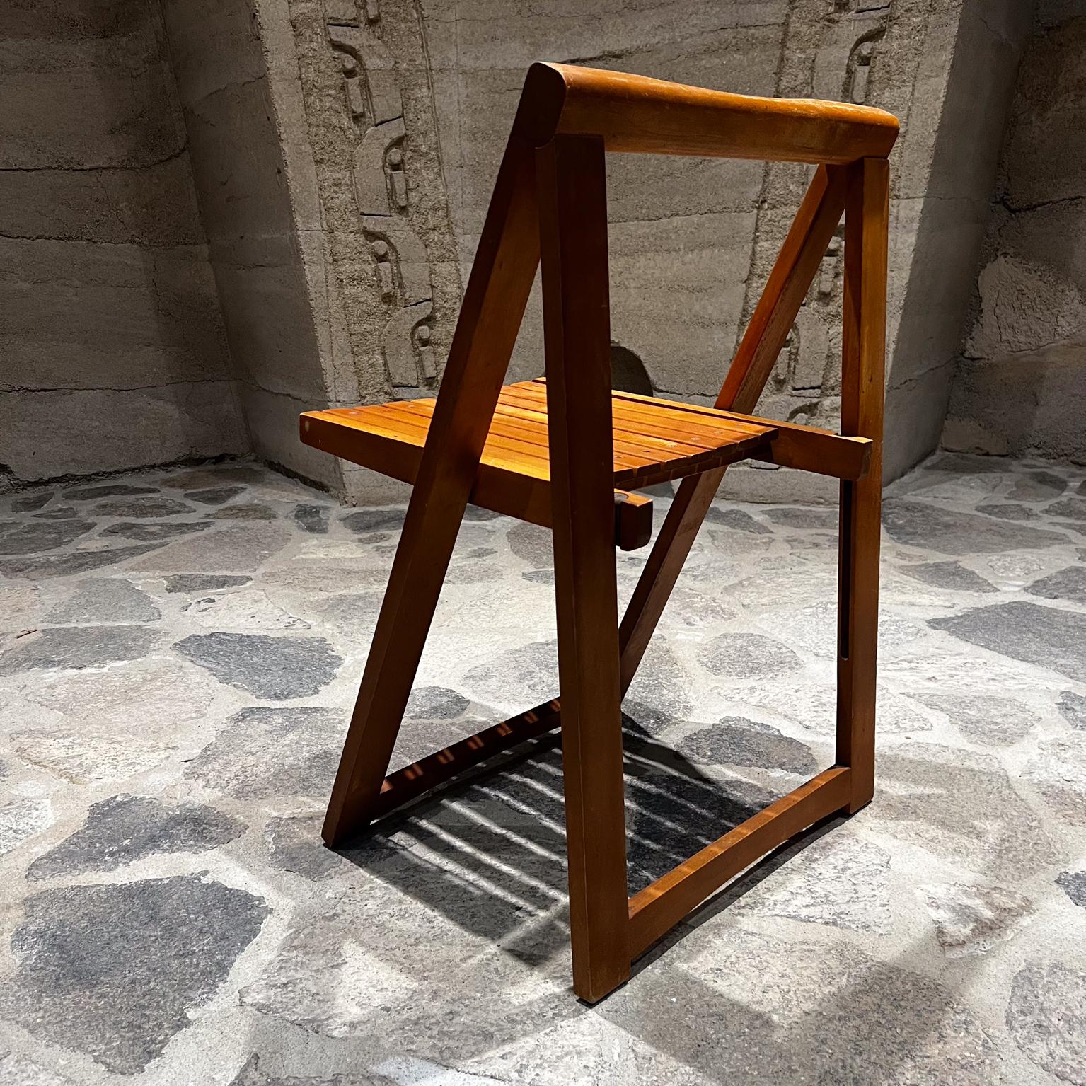 1960s Set Four Folding Wood Trieste Chairs Aldo Jacober Alberto Bazzani For Sale 3