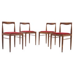 Ensemble de 4 chaises de salle à manger minimalistes des années 1970 par Drevotvar, Tchécoslovaquie