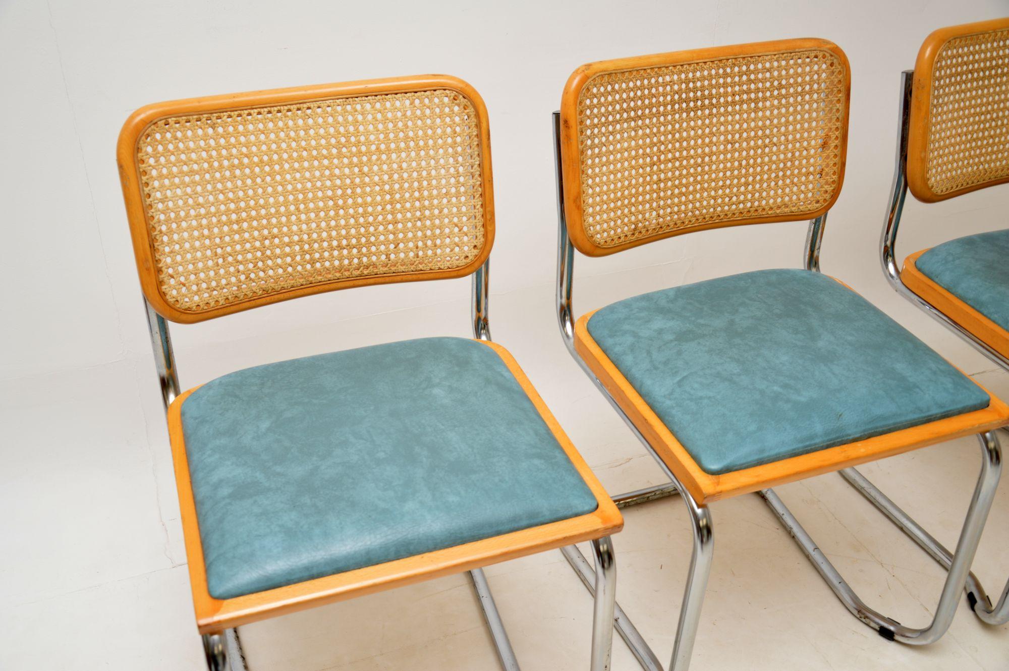 Mid-Century Modern 1970s Set of 4 Retro Marcel Breuer Cesca Dining Chairs