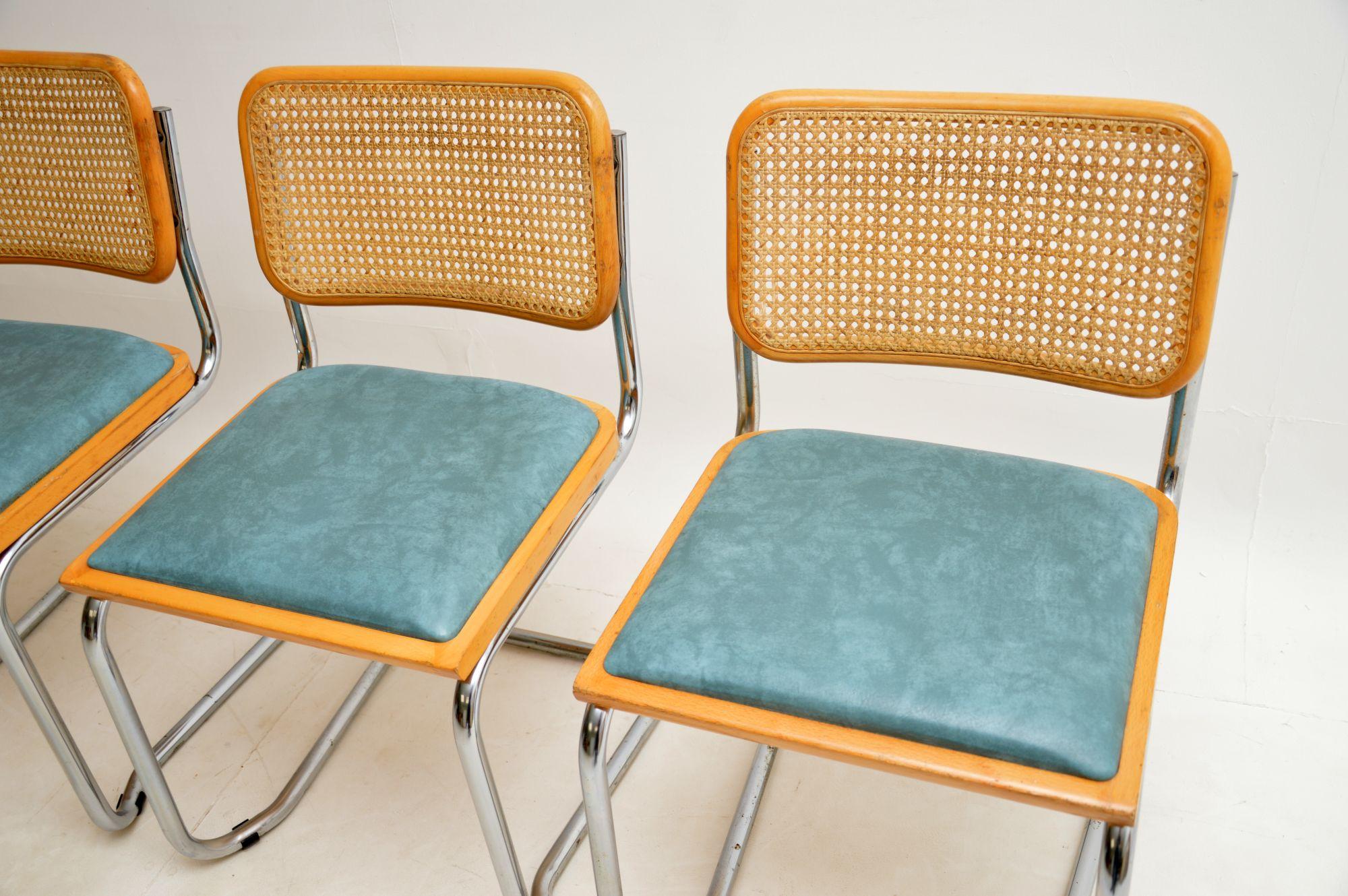 Italian 1970s Set of 4 Retro Marcel Breuer Cesca Dining Chairs