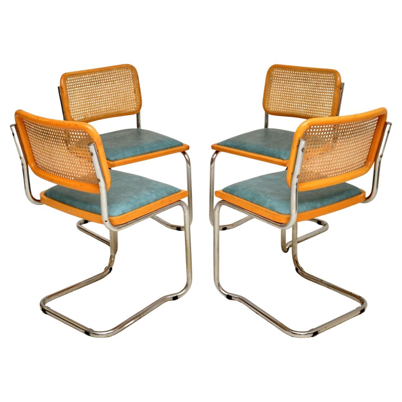 1970s Set of 4 Retro Marcel Breuer Cesca Dining Chairs