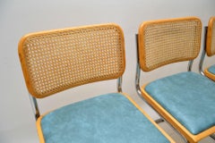 1970s Set of 4 Retro Marcel Breuer Cesca Dining Chairs with Dining Table