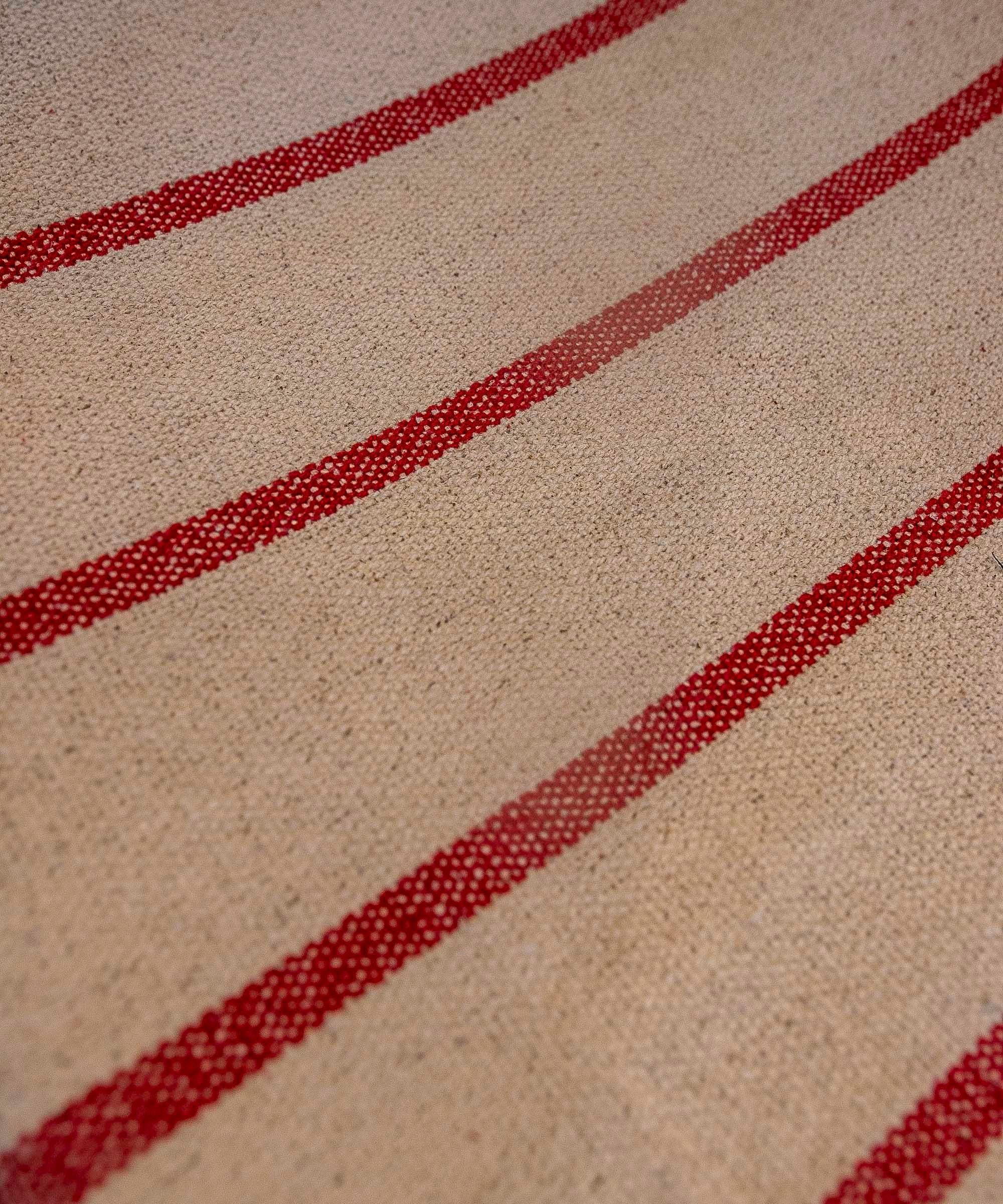 1970s Set of 4 Vintage Director's Chairs in Wood and Red Striped Canvas For Sale 5