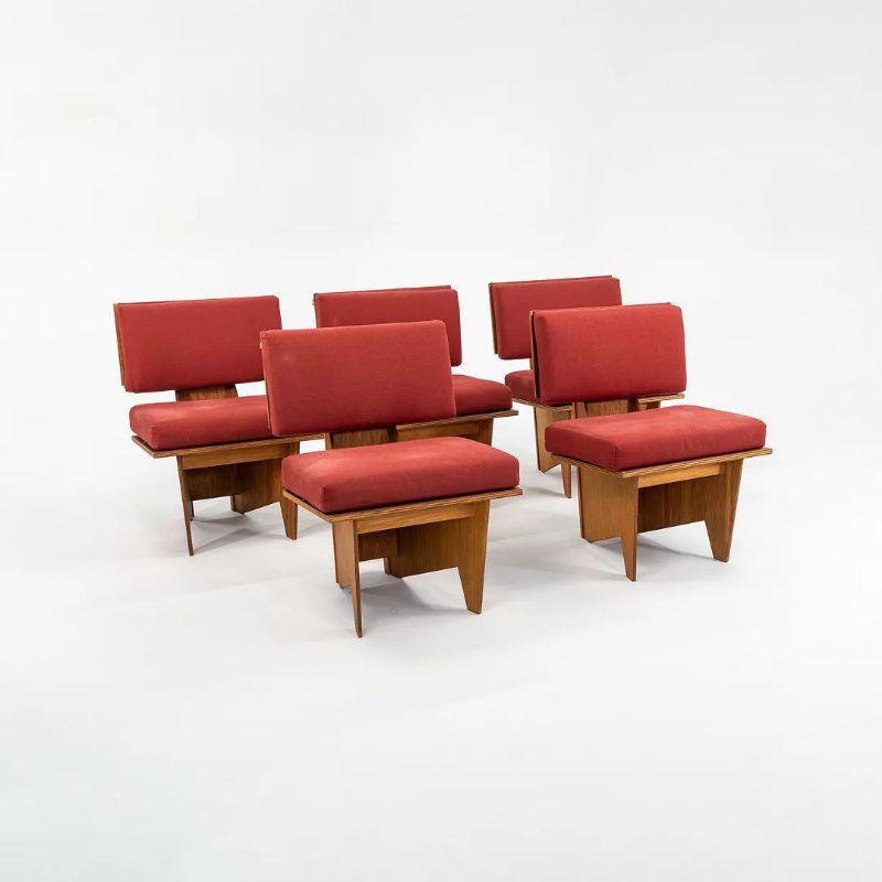 Set aus 5 Loungesesseln von Frank Lloyd Wright Stuart Richardson House, 1970er Jahre im Angebot 1