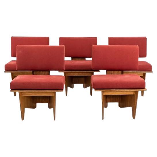 Ensemble de 5 sièges de salon de Frank Lloyd Wright Stuart Richardson House des années 1970