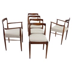 1970s Set of 6 Beech Dining Chairs in Boucle by Drevotvar, Czechoslovakia