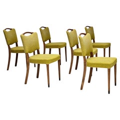1970, ensemble de 6 chaises de salle à manger danoises par Condit Møbelværk, état d'origine.